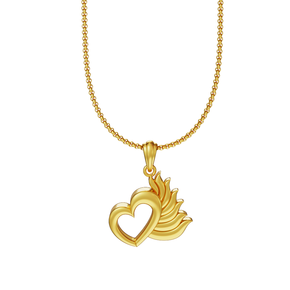 Heart-Design-Golden-Pendant