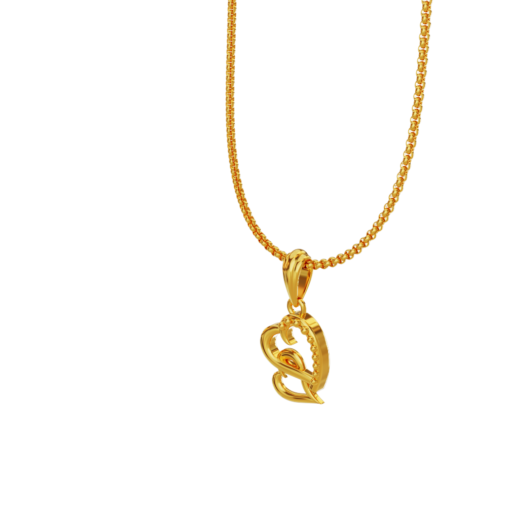 Heart-design-gold-pendant