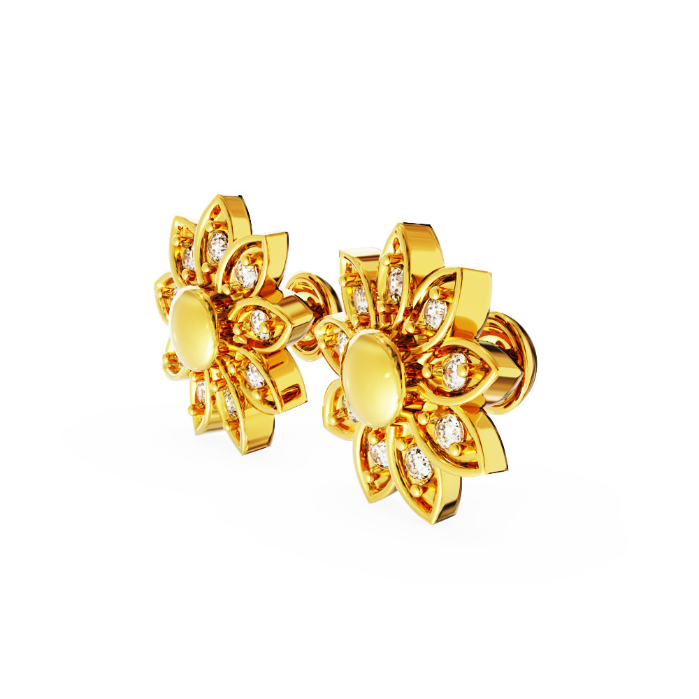 Latest-Floral-Gold-Earring-Designs-2023