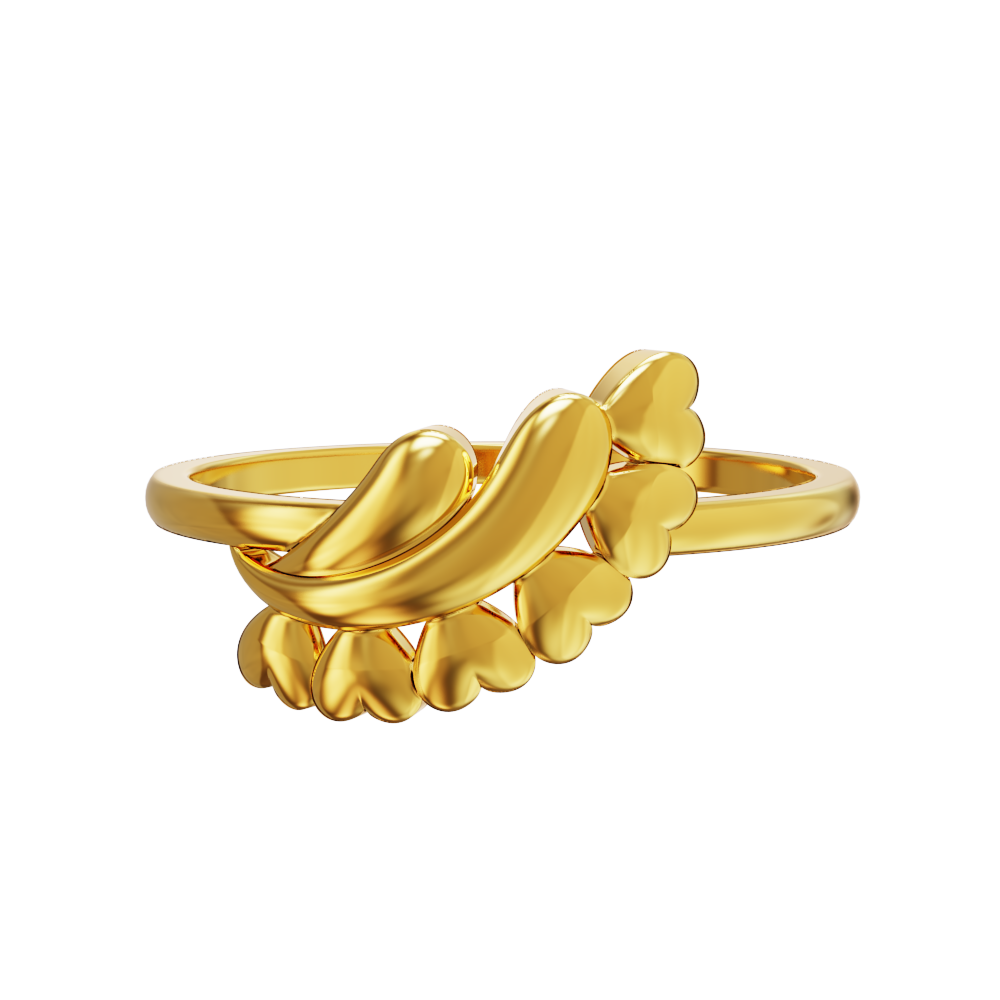 Multiple-heart-design-gold-ring