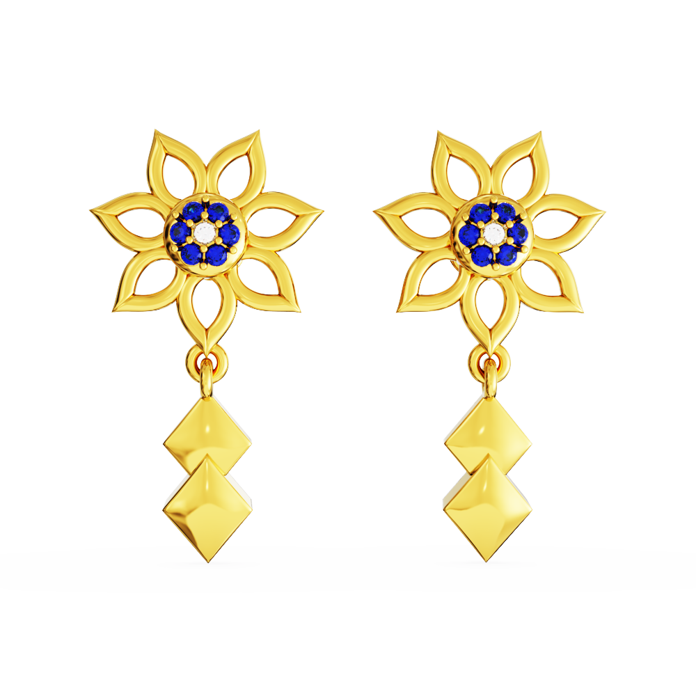 gold-stone-earrings-Stone-Floral-Design-Stud-Drops-01-01