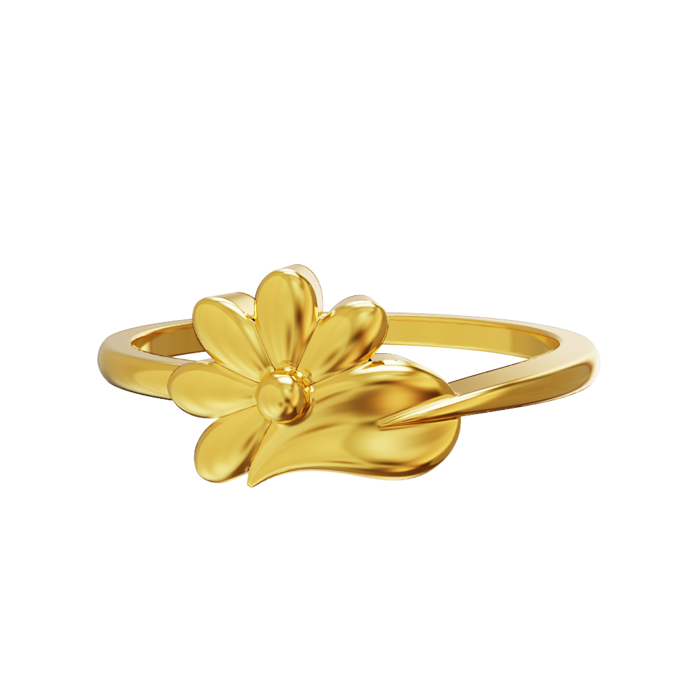 Trendy-Flower-Design-Gold-Ring