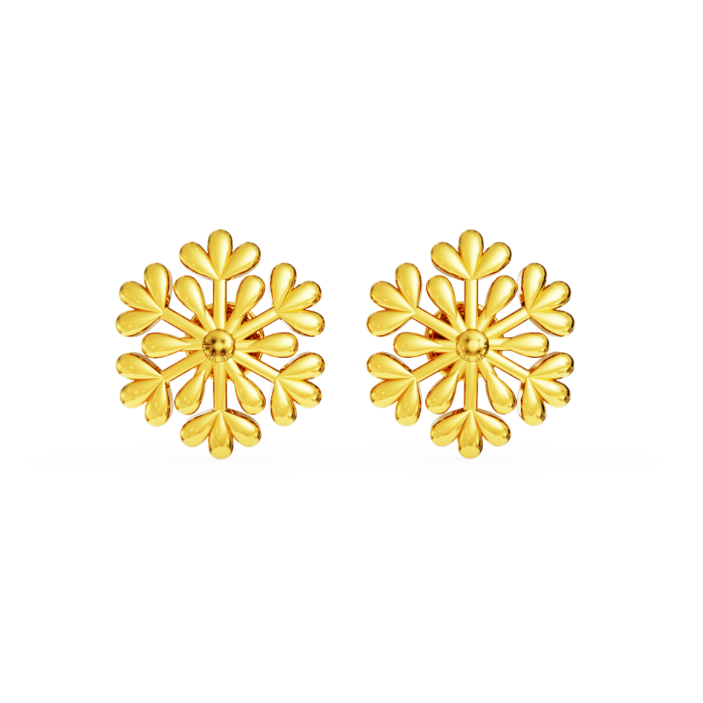 Joyalukkas 22k (916) Yellow Gold and Uncut Diamond Stud Earrings for Girls  : Amazon.in: Fashion