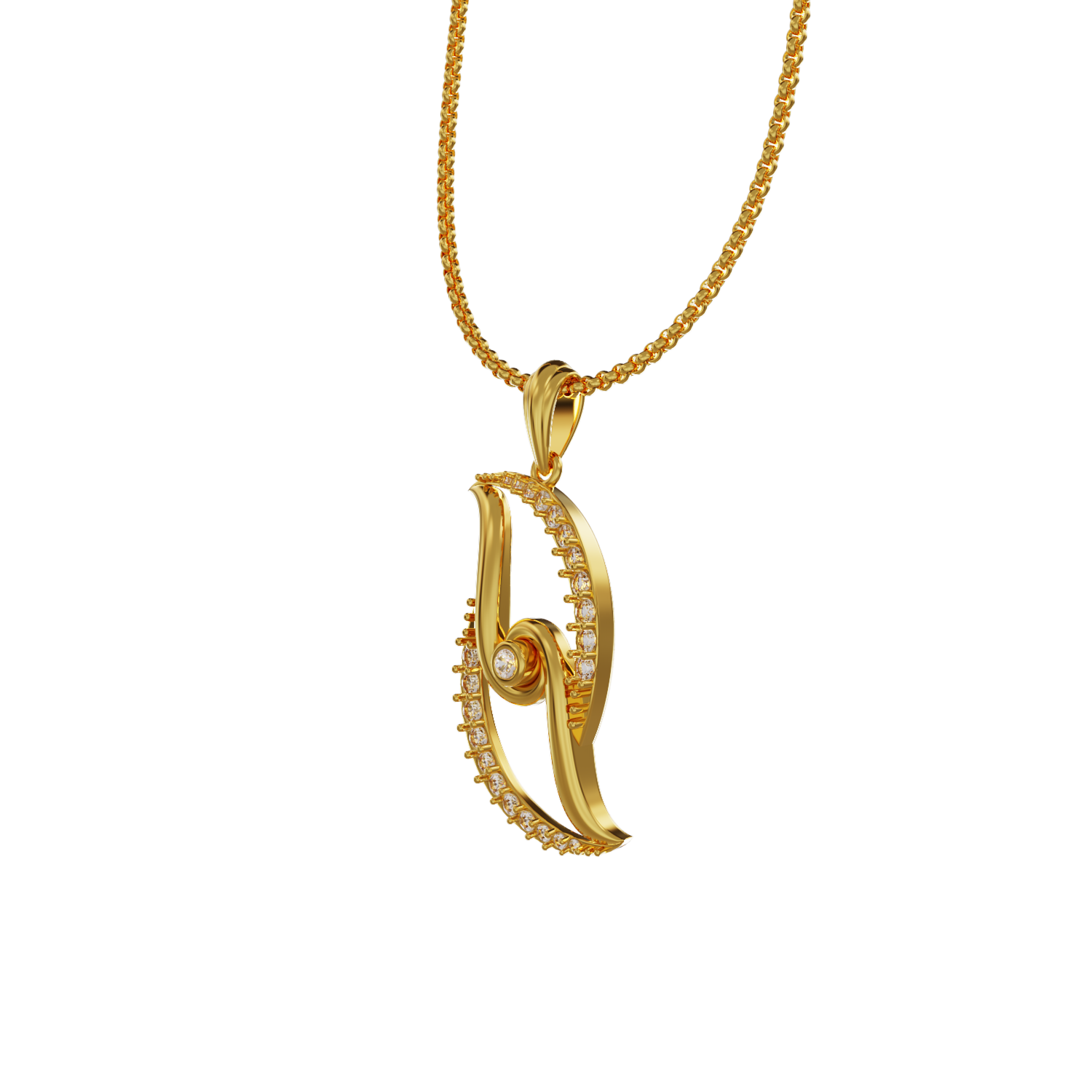 Curvy-shaped-Gold-Pendant