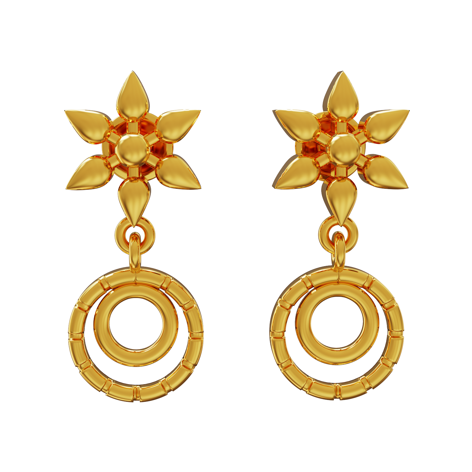 Flower-Shaped-Gold-Earring