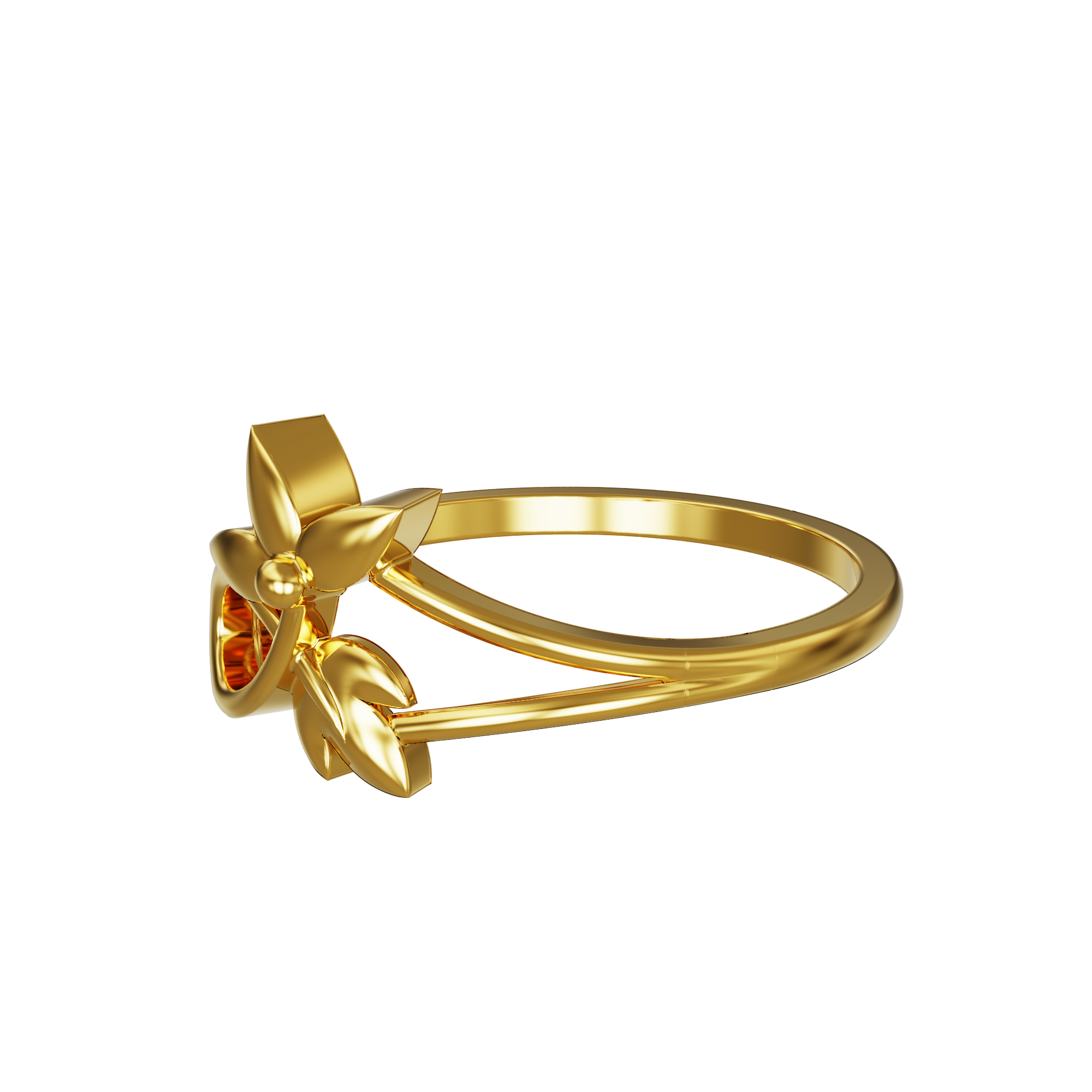 Flower-and-leaf-Design-Gold-Ring