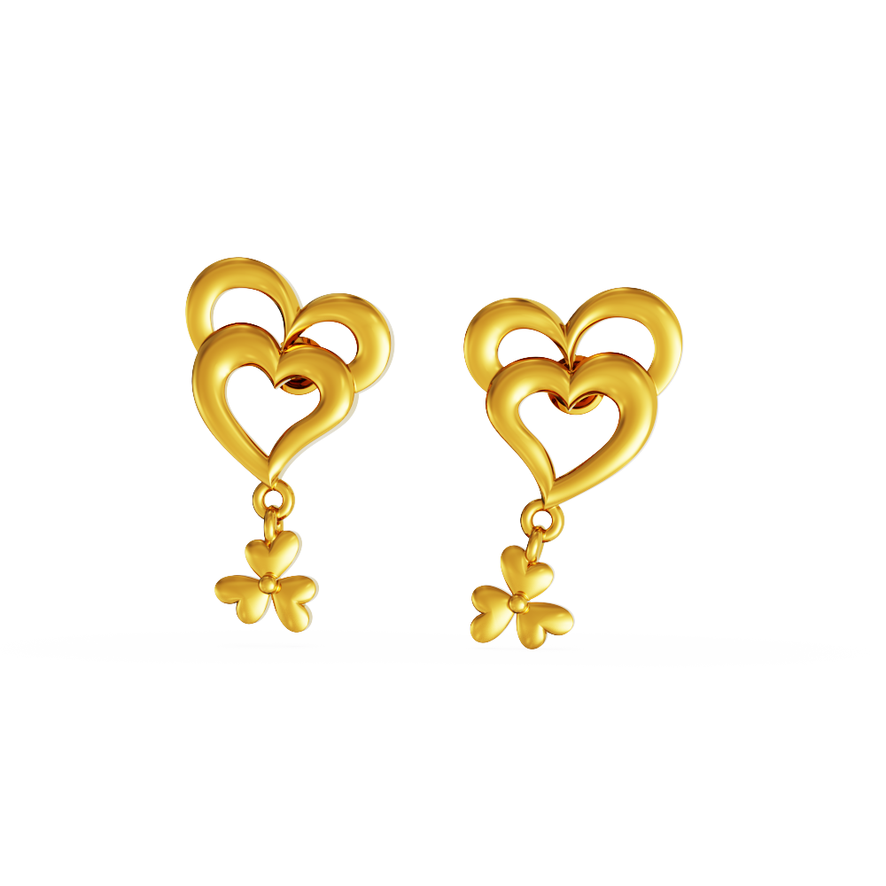 Heart-shaped-Gold-Earring