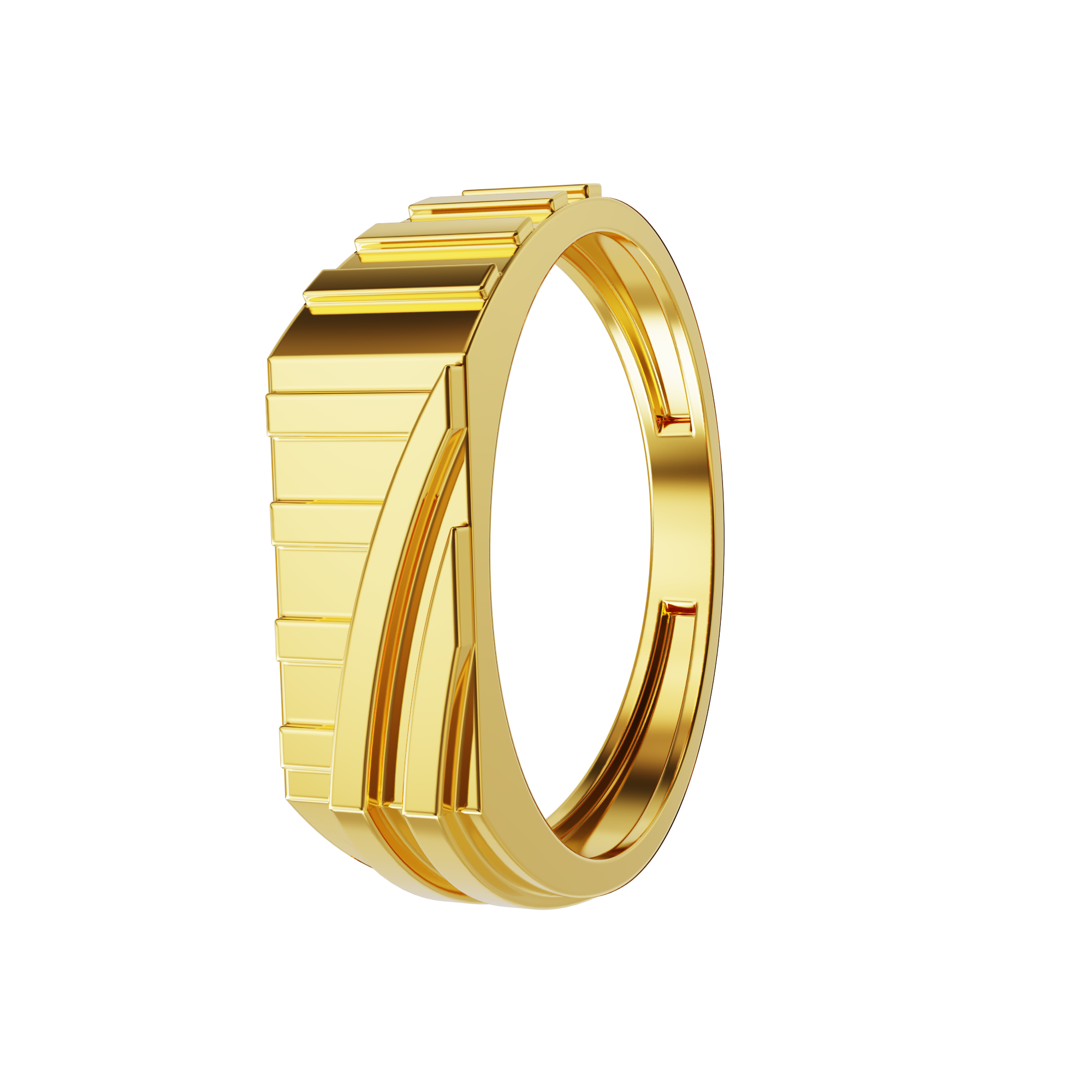 Red garnet ring for men in 18k gold