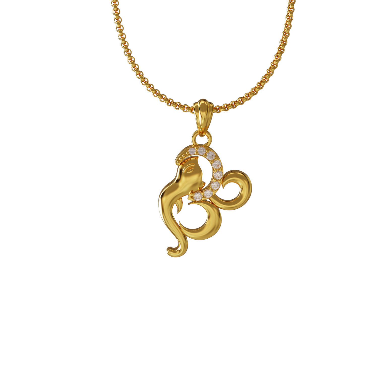 Stone-Vinayagar-Design-Gold-Pendant