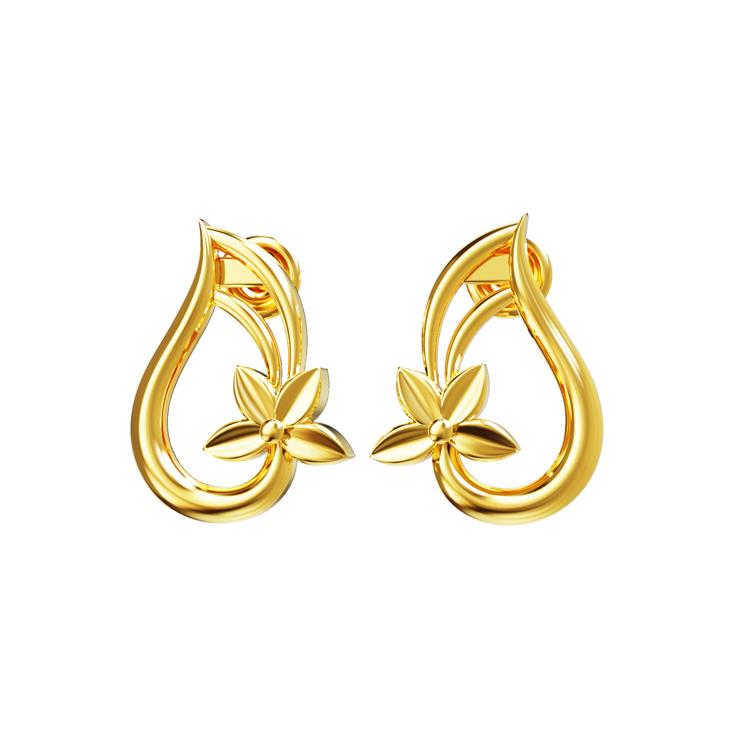 Floral-Design-Gold-Earring