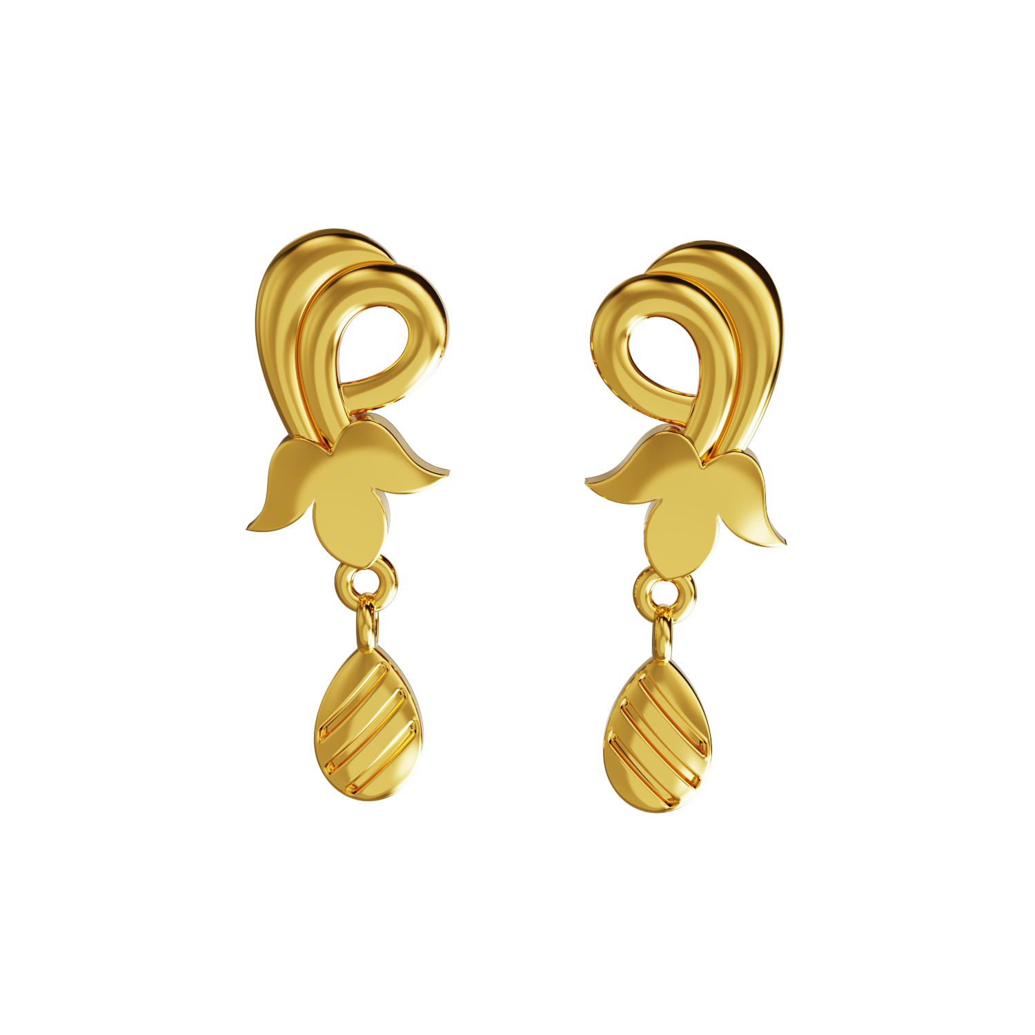 916 Gold Round Ear Studs