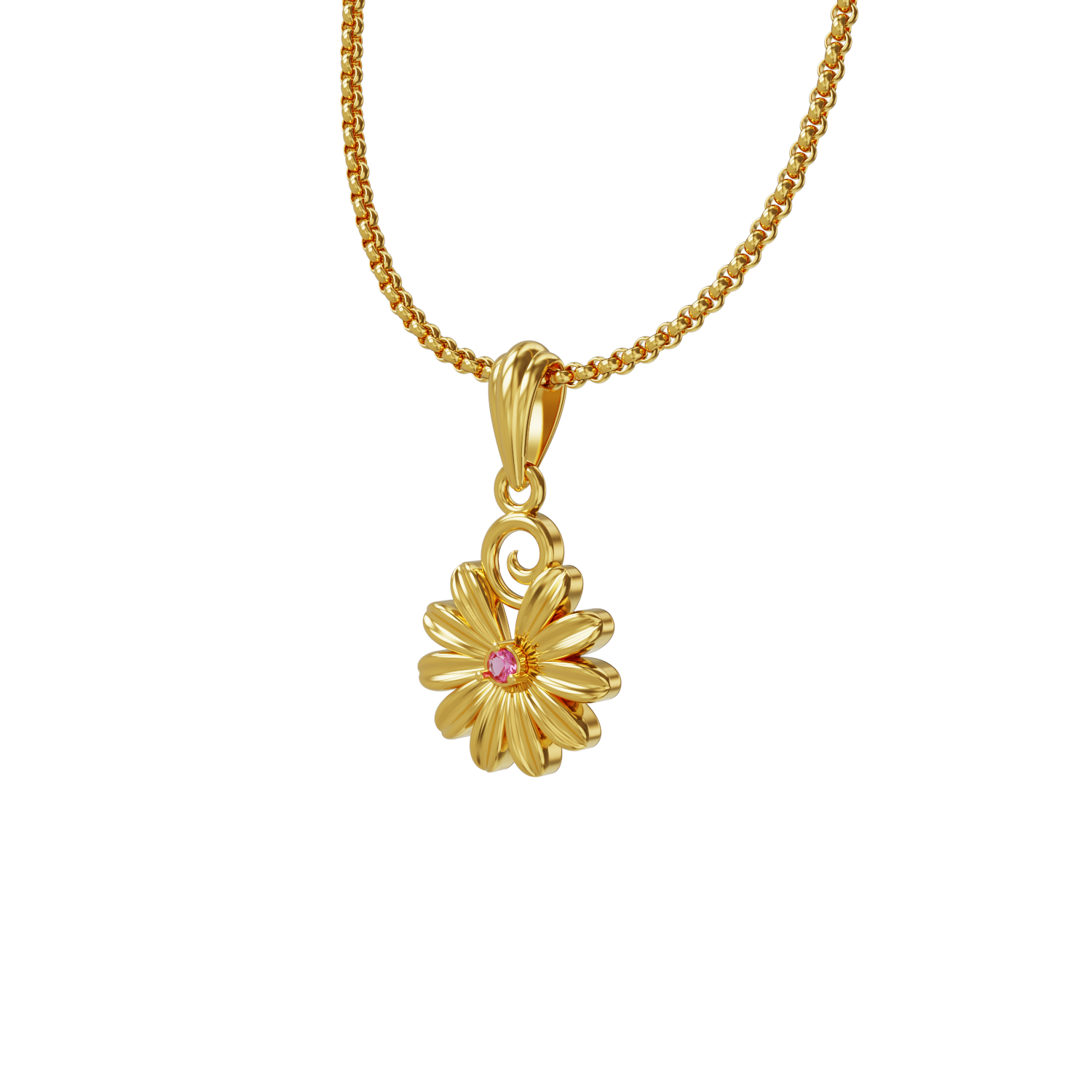 Beautiful-Flower-Gold-Pendant
