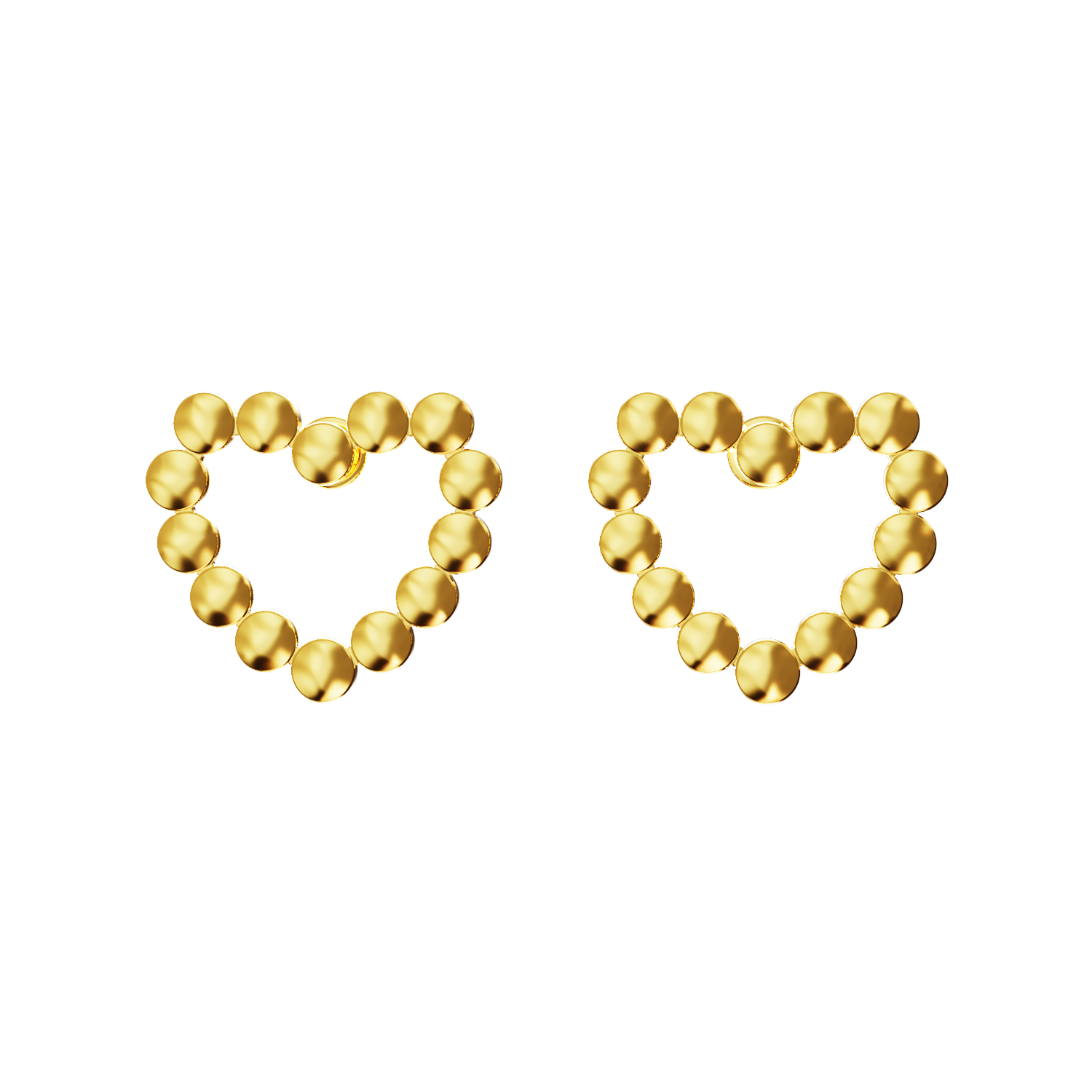Heart-shaped-Gold-Earring