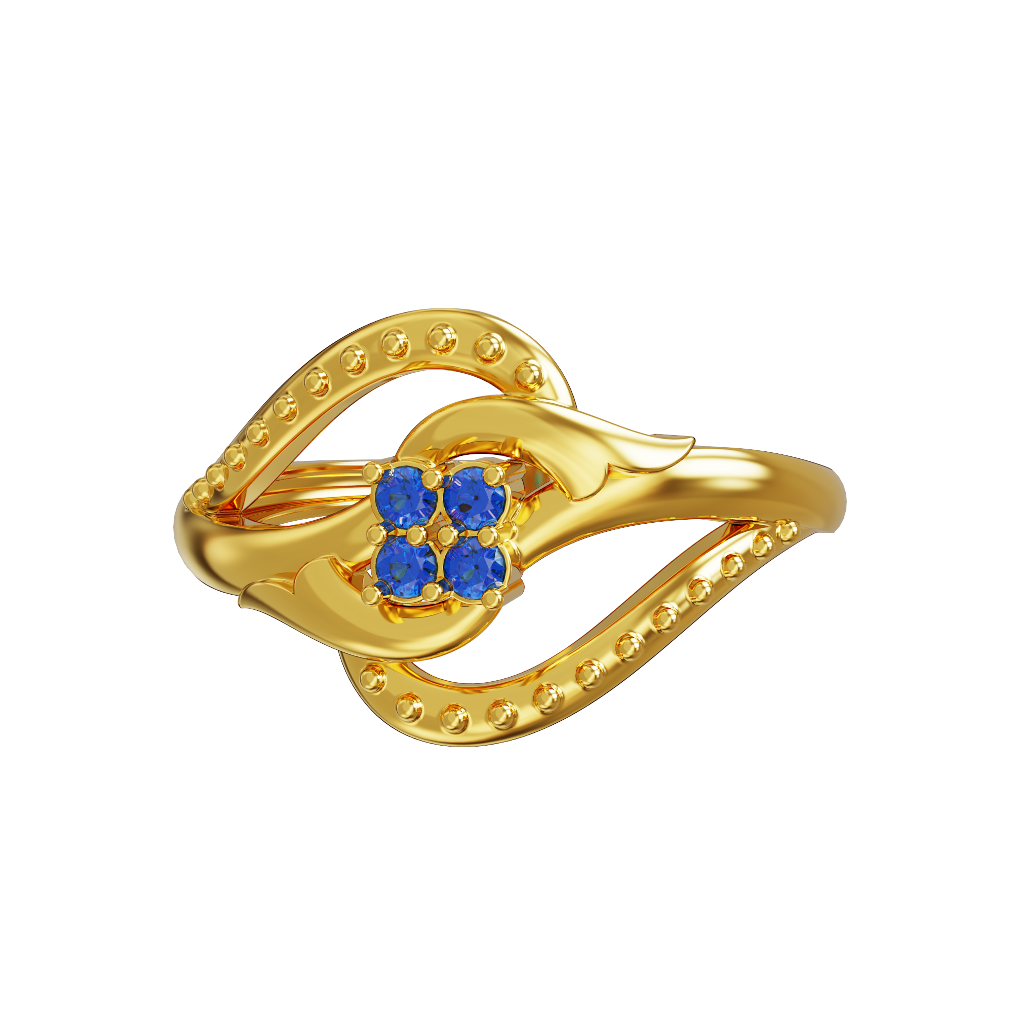 Stone-Floral-design-gold-ring