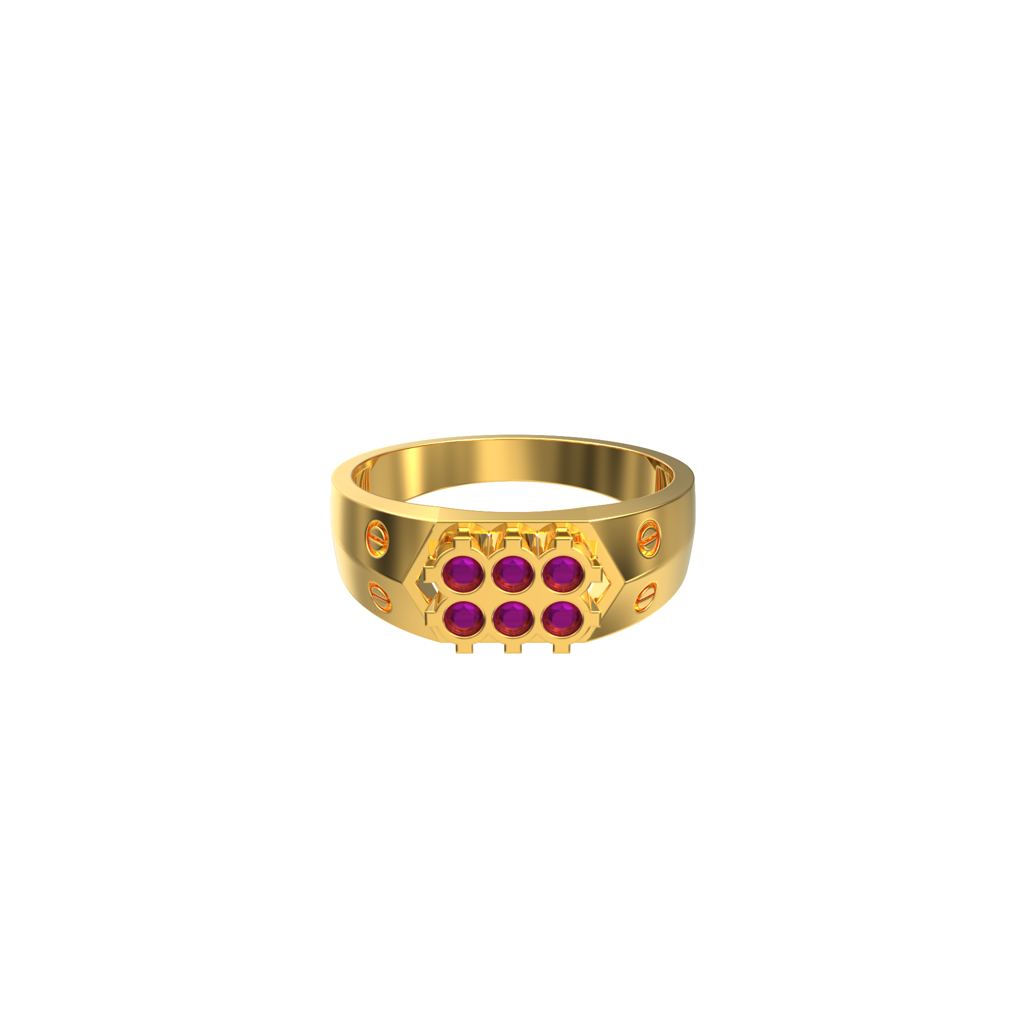 Hexagon-Design-Gold-Ring-for male