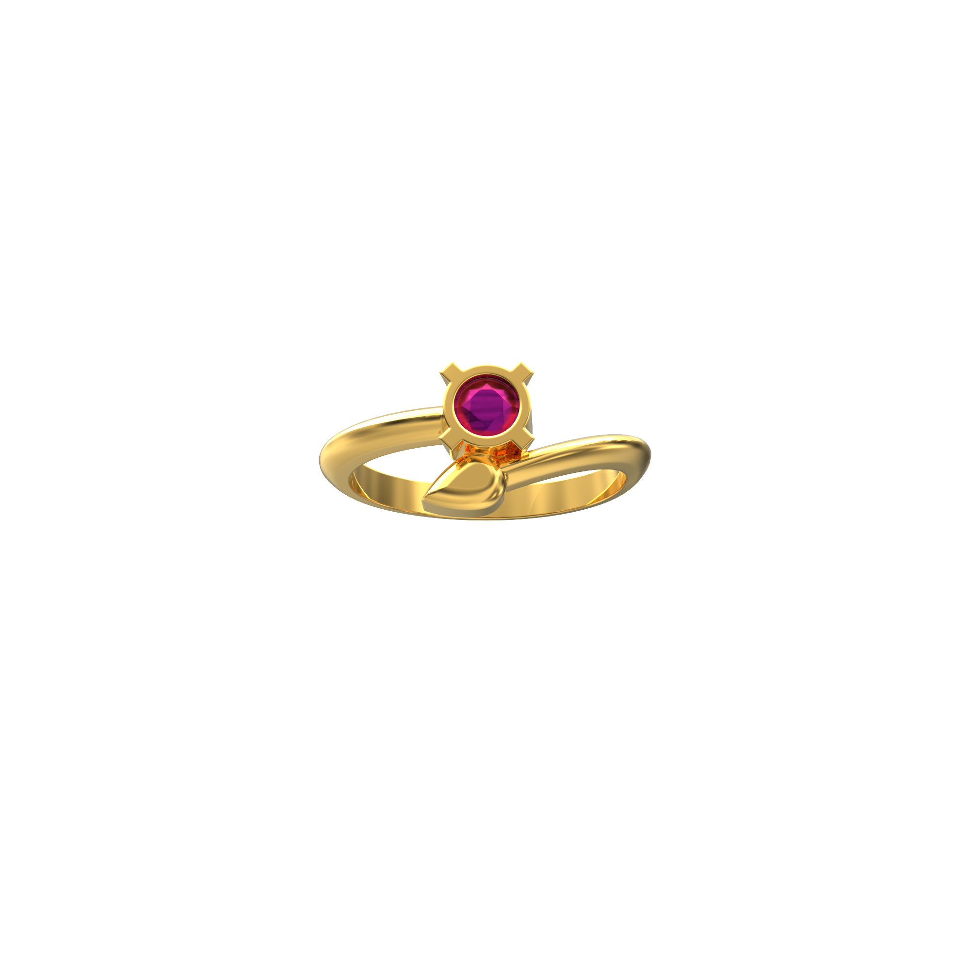 Simple-Floral-Design-Stone-Gold-Ring