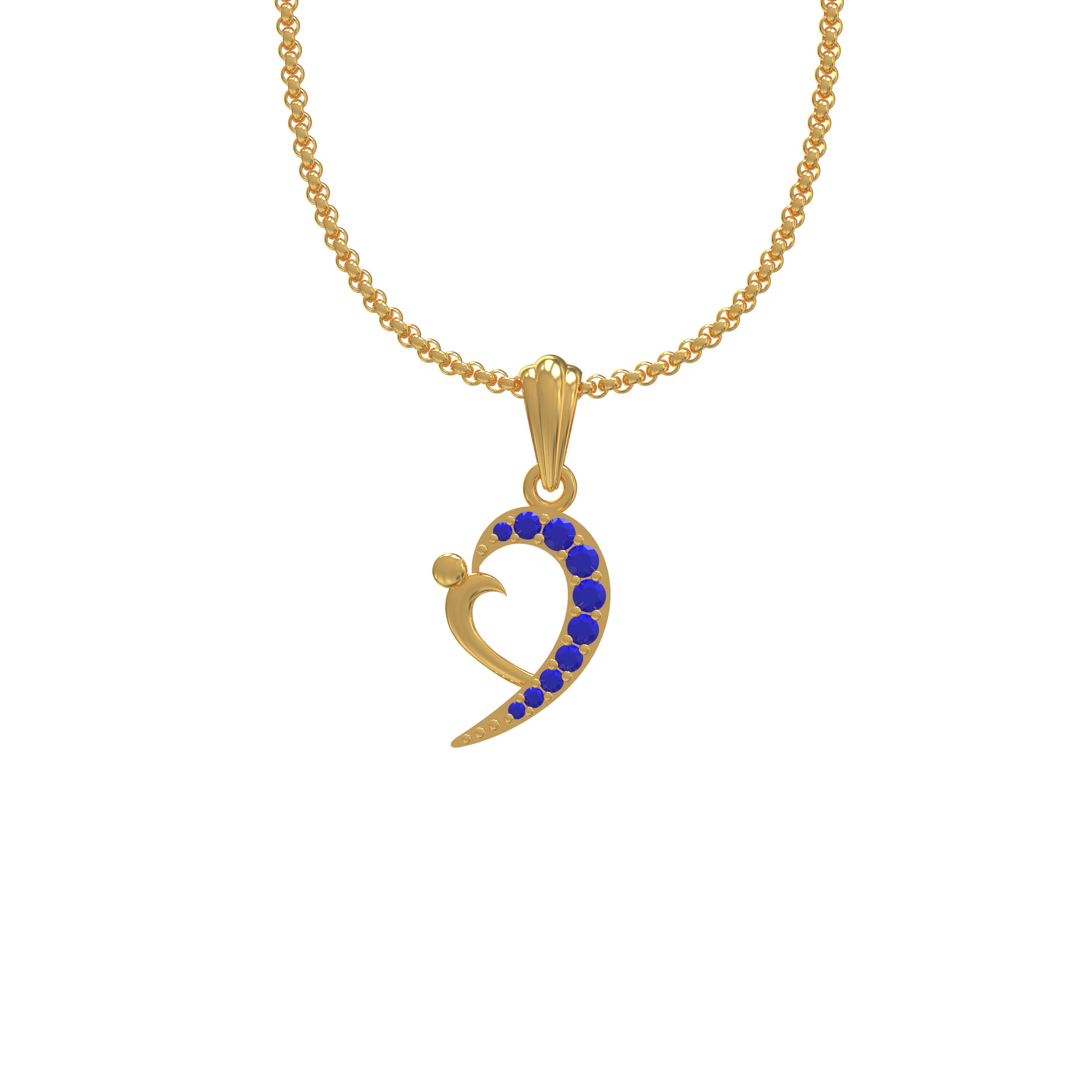 1gm-heart gold Pendant-Collections
