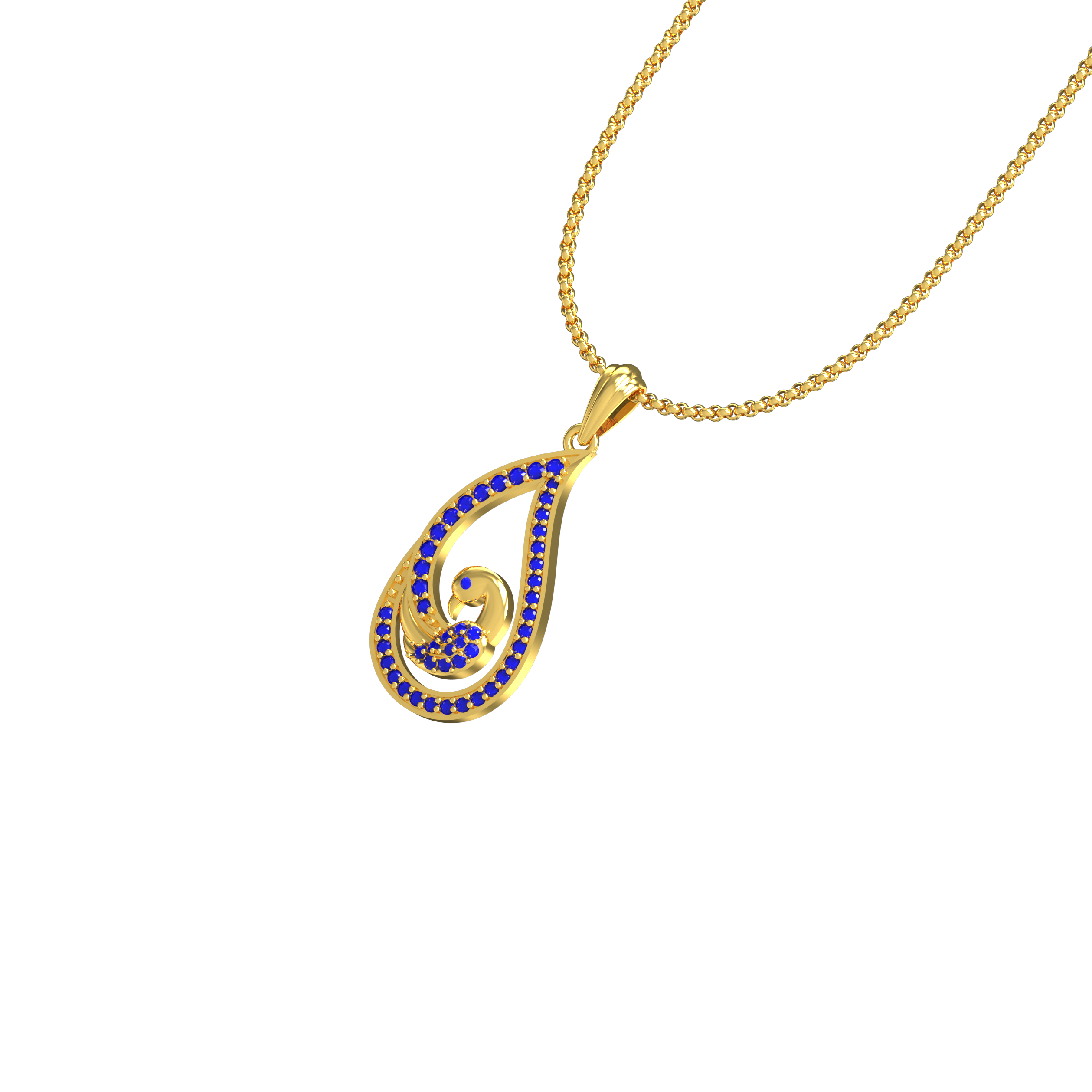 Modern-peacock-Design-Gold-Pendant