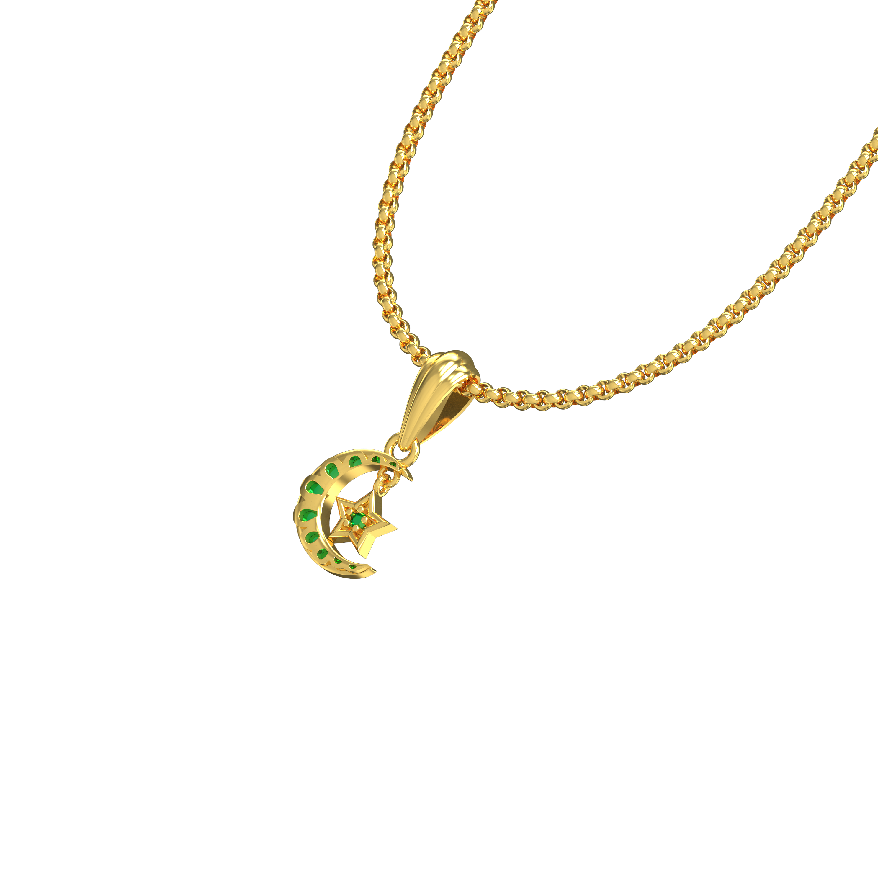 Moon-and-star-gold-pendant