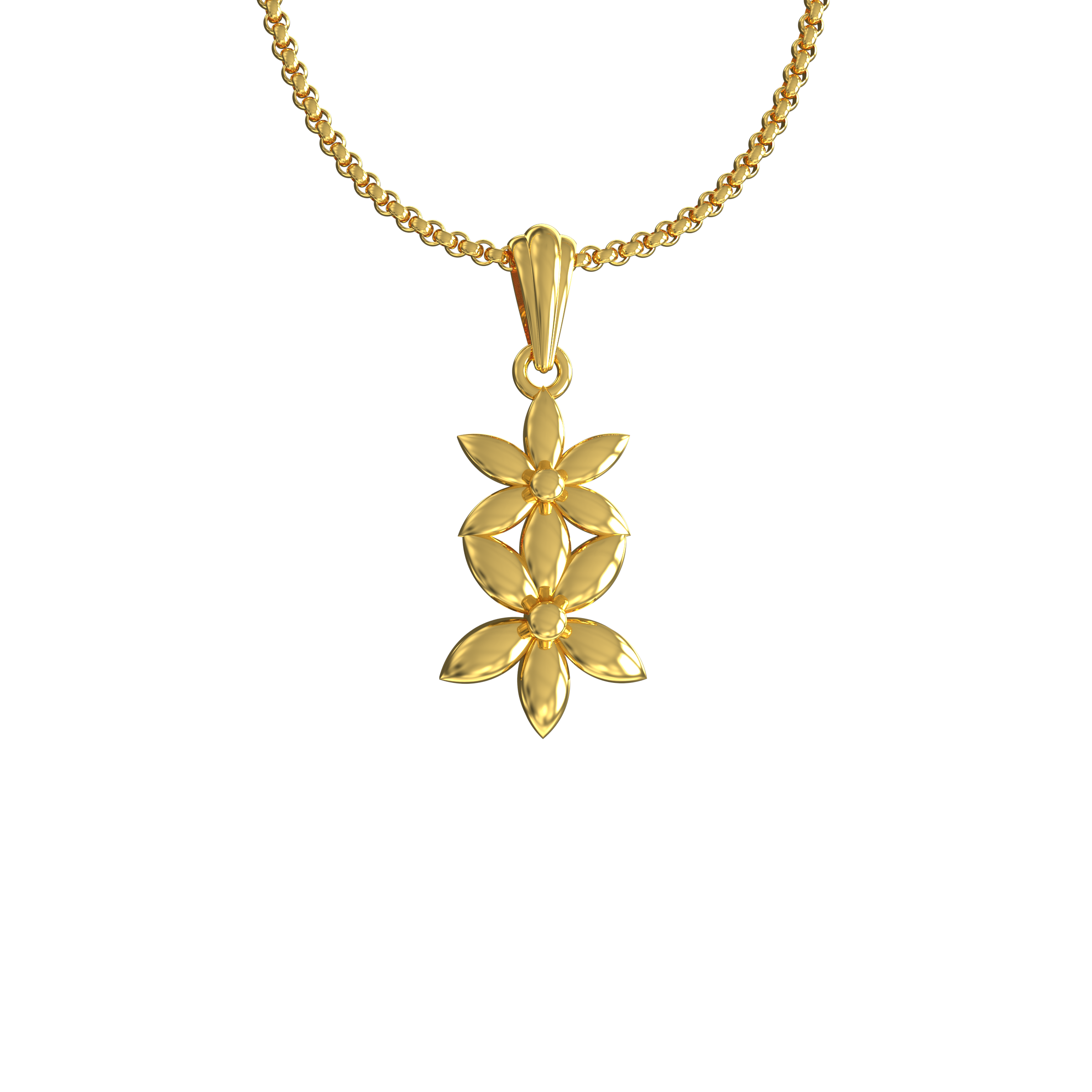 Multi-Flower-Gold-Pendant
