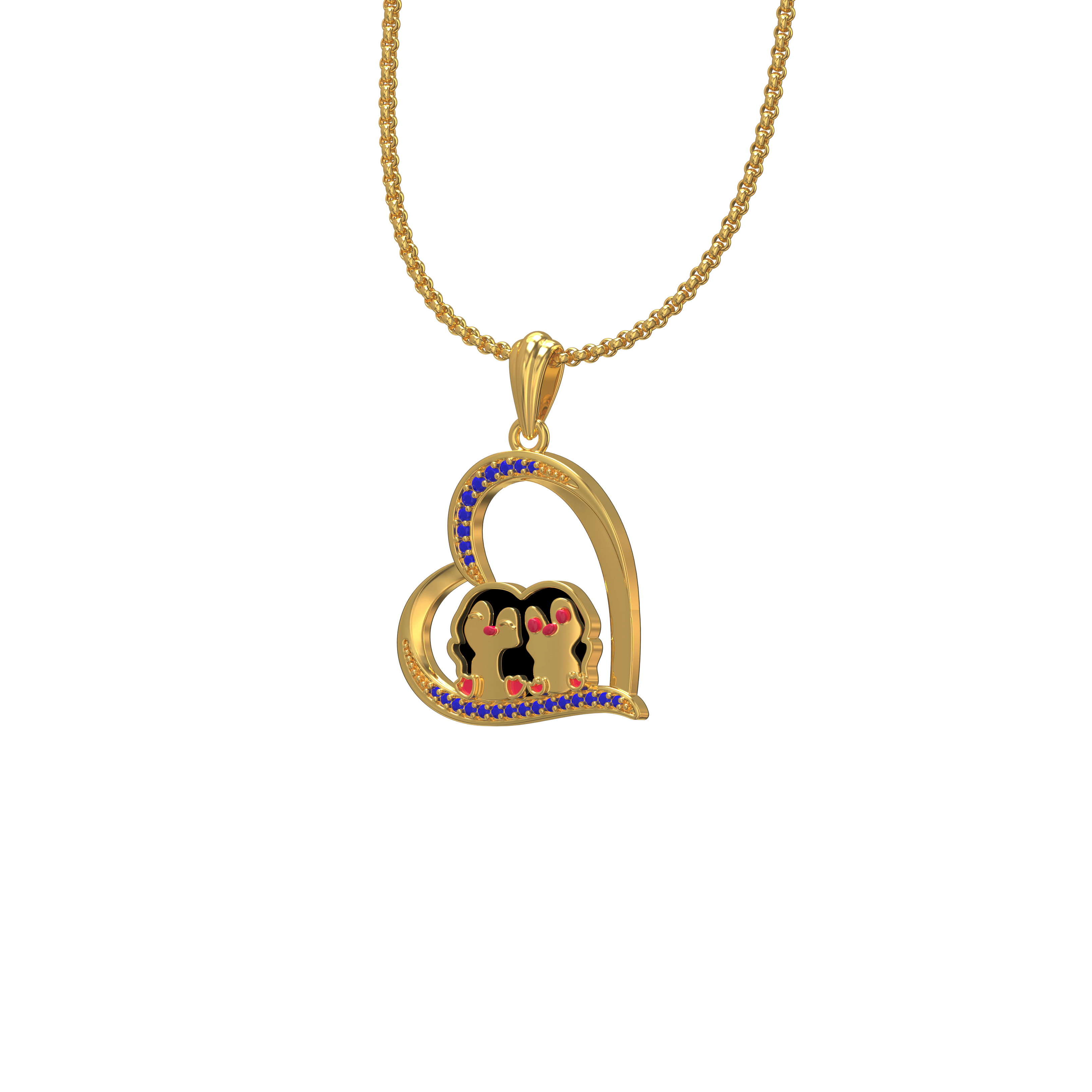 Stone-Heart-Design-Gold- Pendant