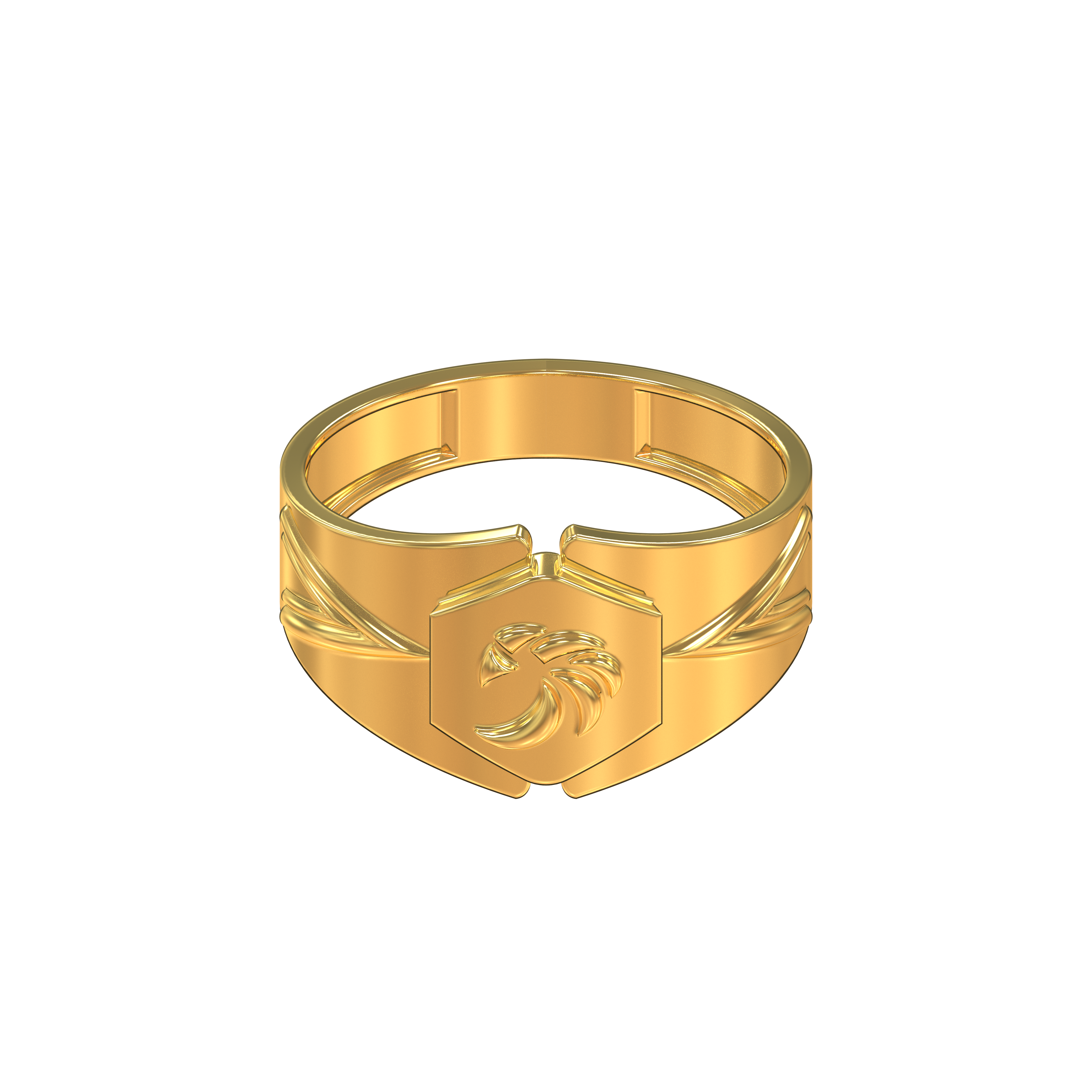 Classic-Hexagon -Design-Male-Gold -Ring