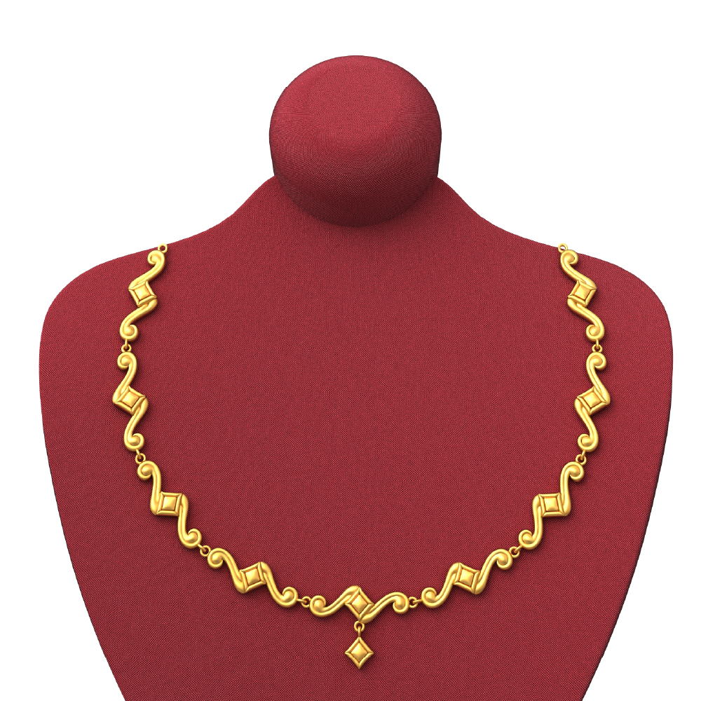 Stunning Lightweight Gold Choker Necklace Set for the Indian Bride