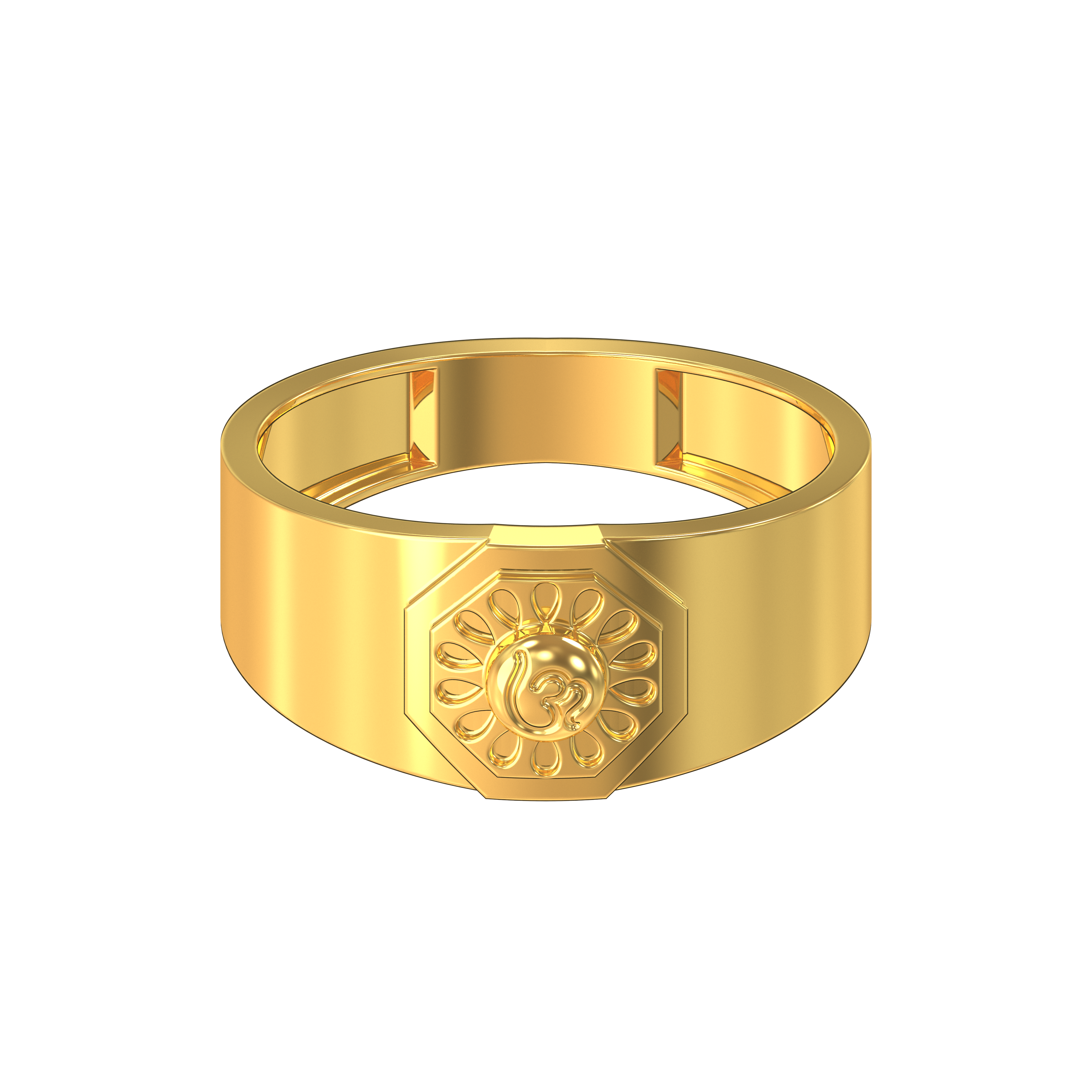 Plain-Hexagon -Design-Male-Gold -Ring