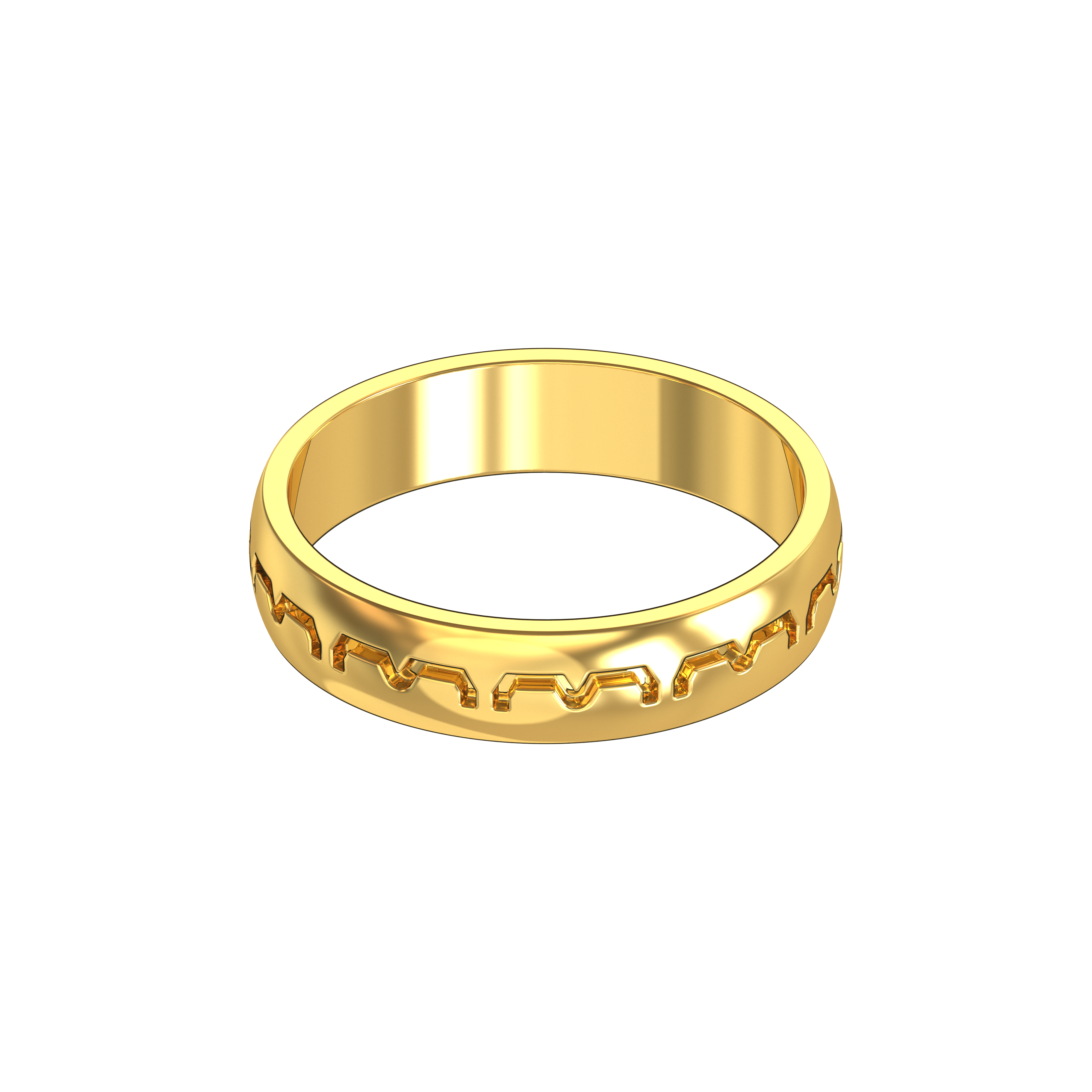 Plain-Strip-Design Male-Gold-Ring