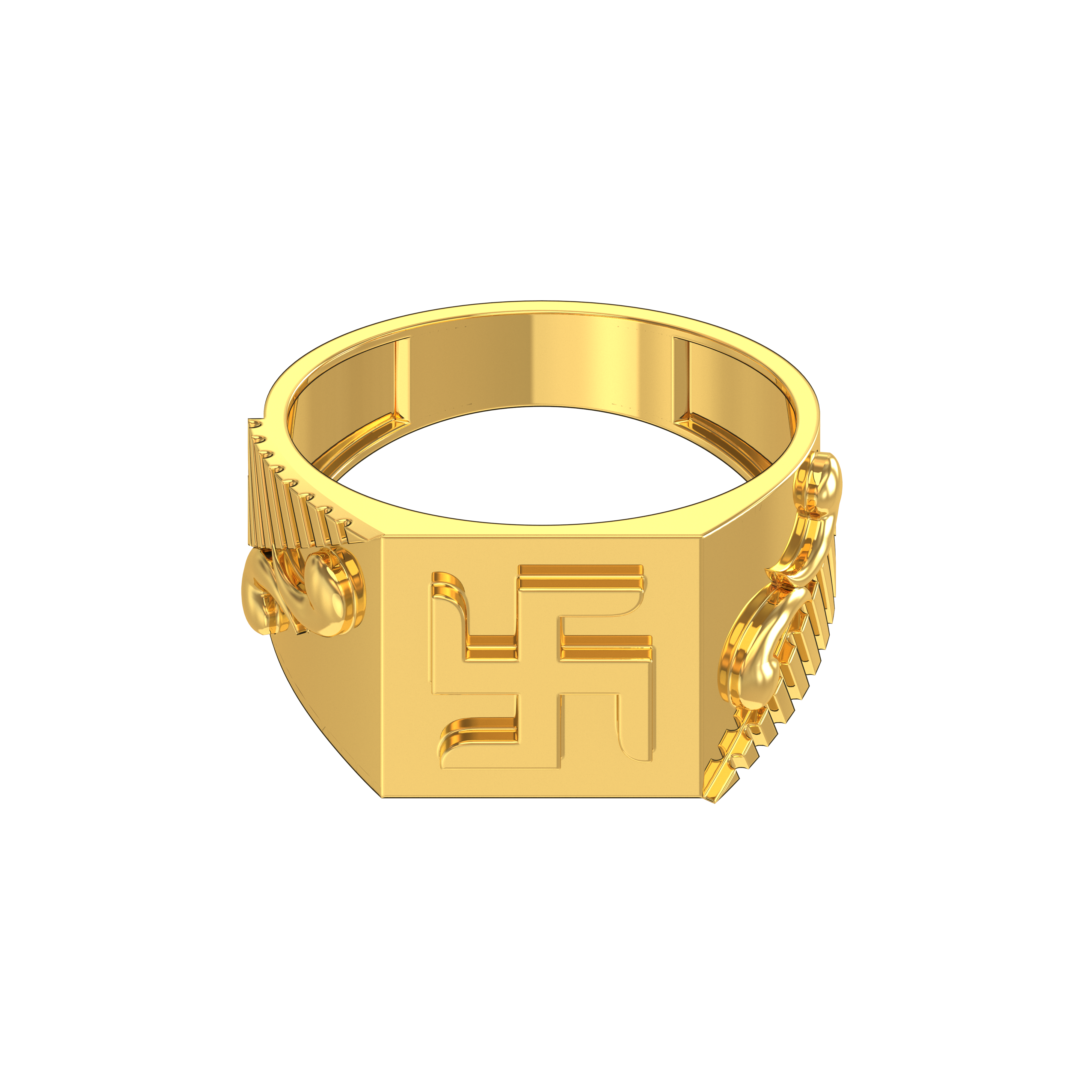 Plain-swastik-Design-Male-Gold -Ring-Collections