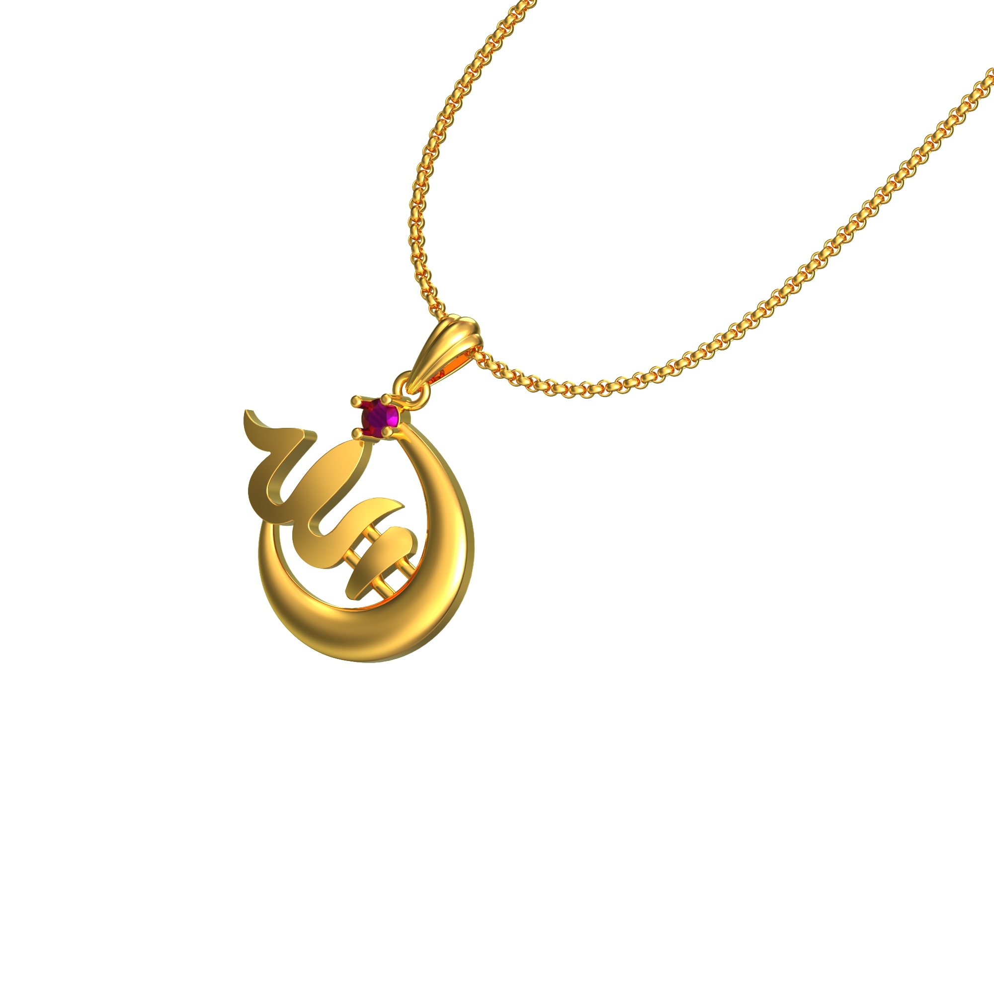 Arabic Letter Gold Pendant