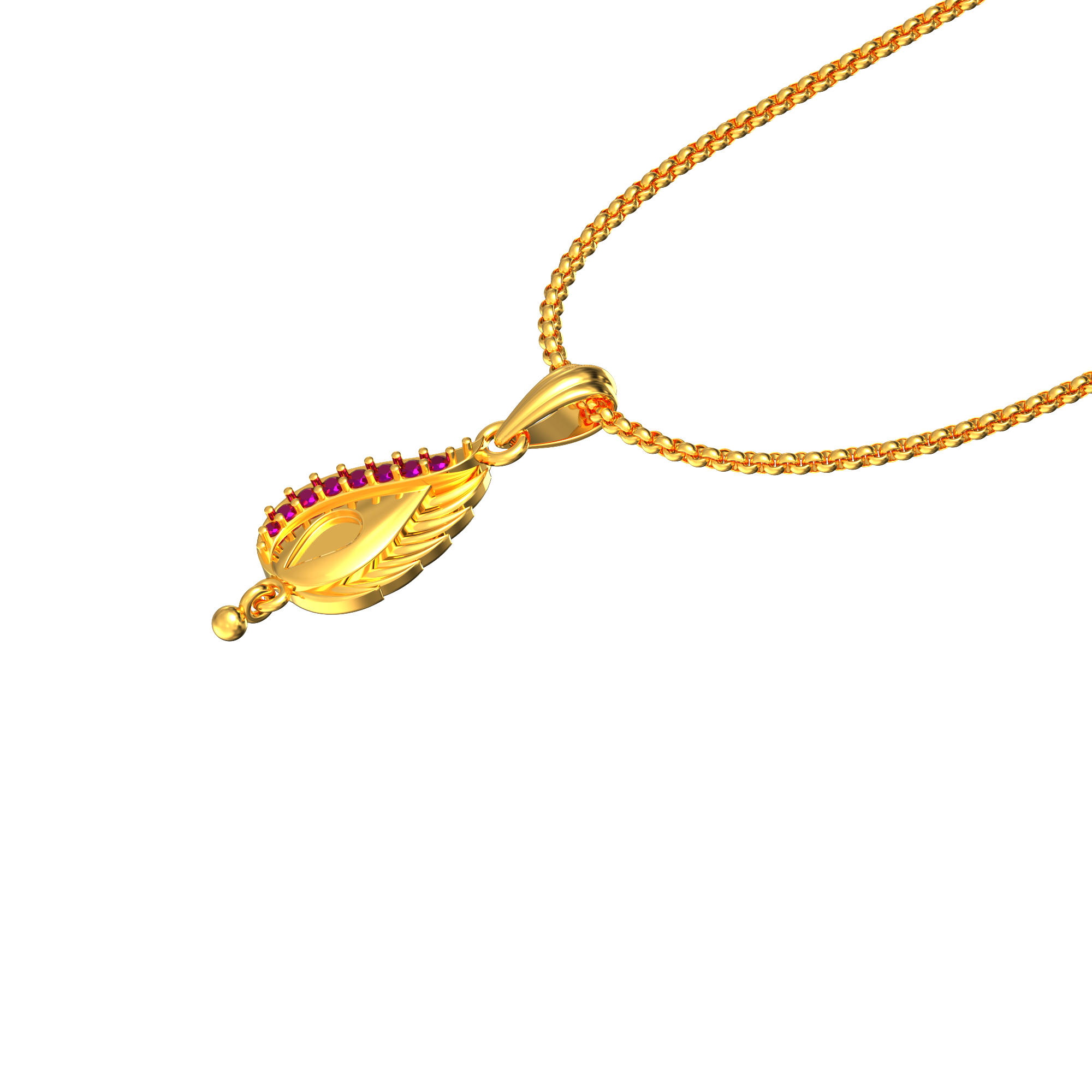 Beautiful Leaf Shaped Gold Pendant Poonamallee