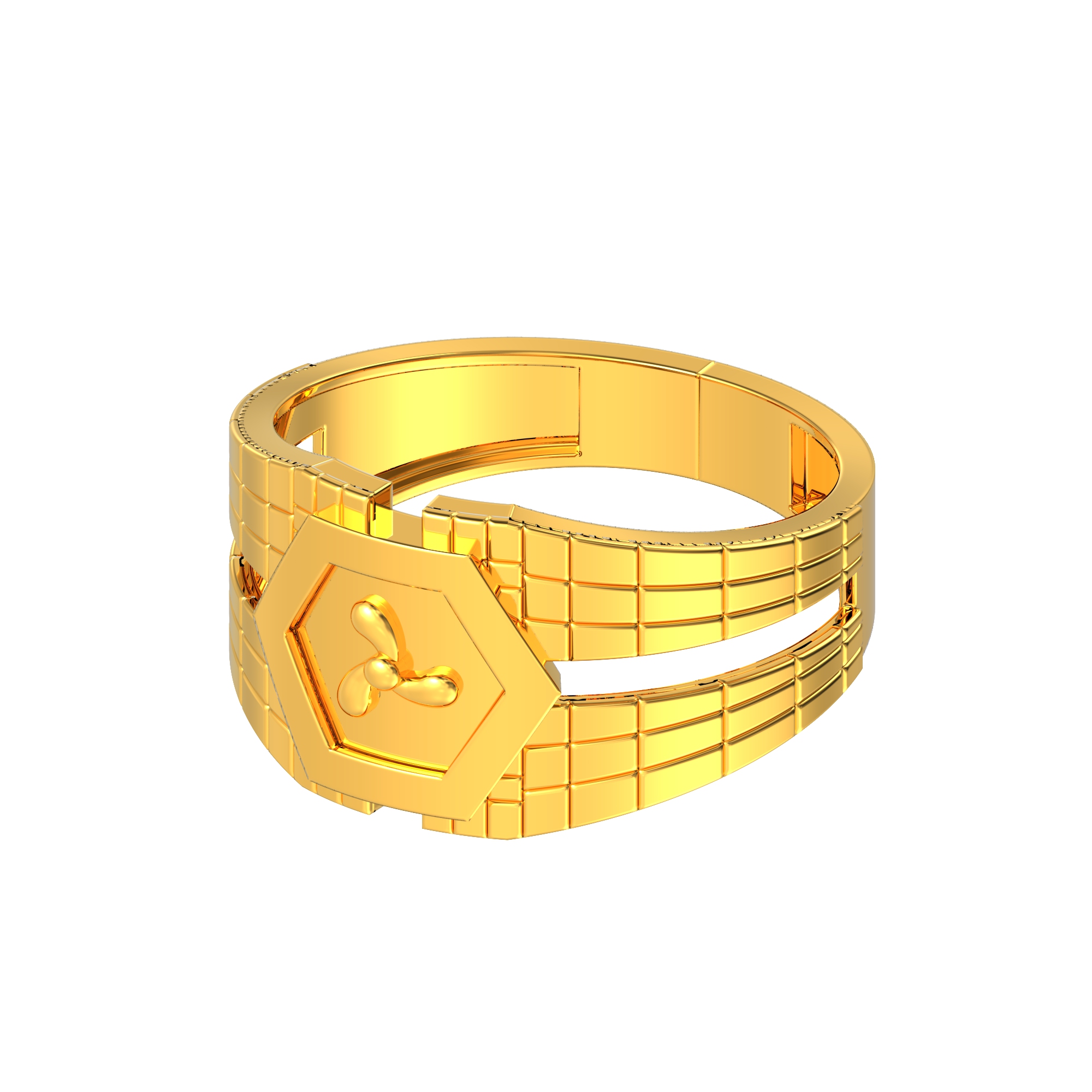 Floral Design Gold Male Ring Online