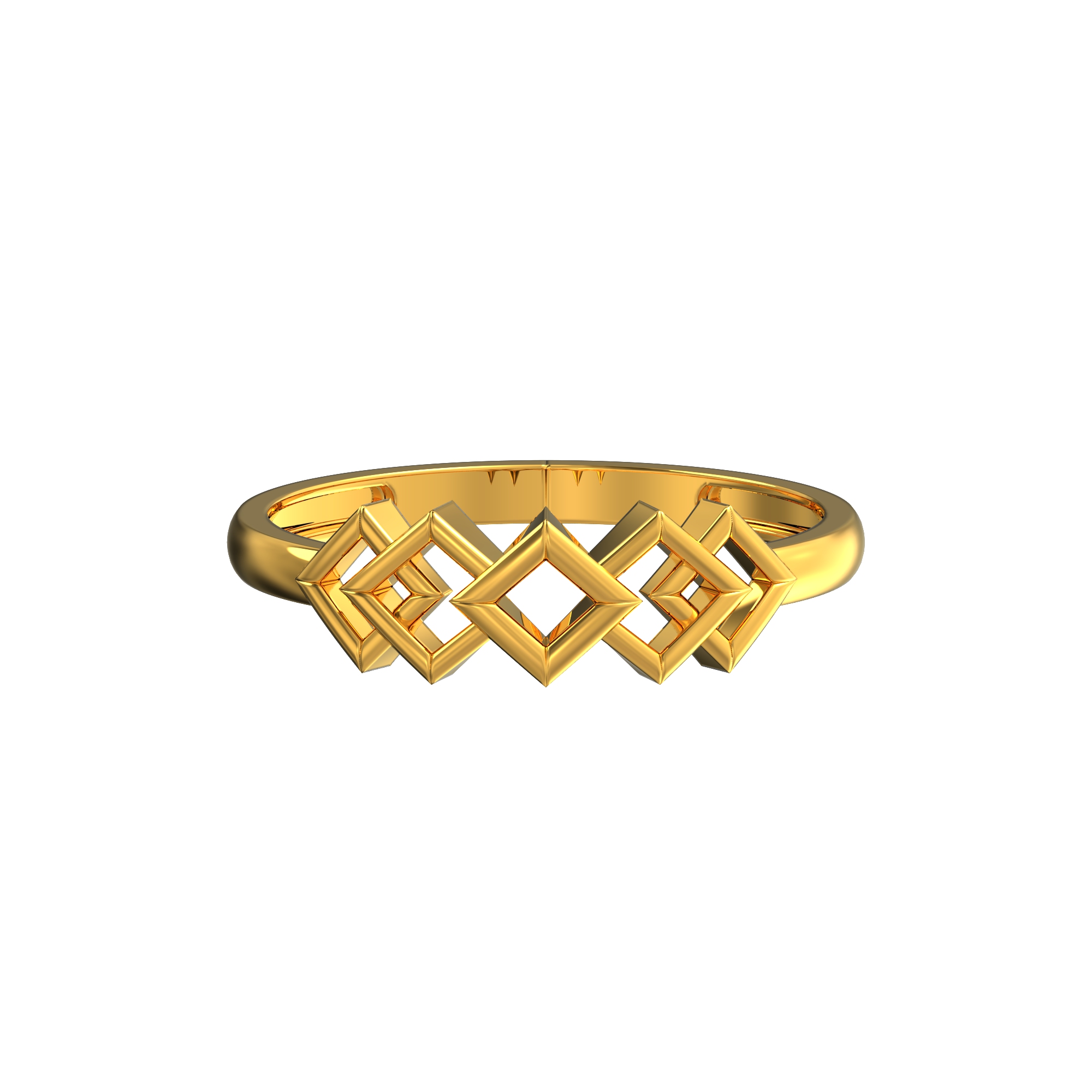 Geometric Rectangle Gold Male Ring