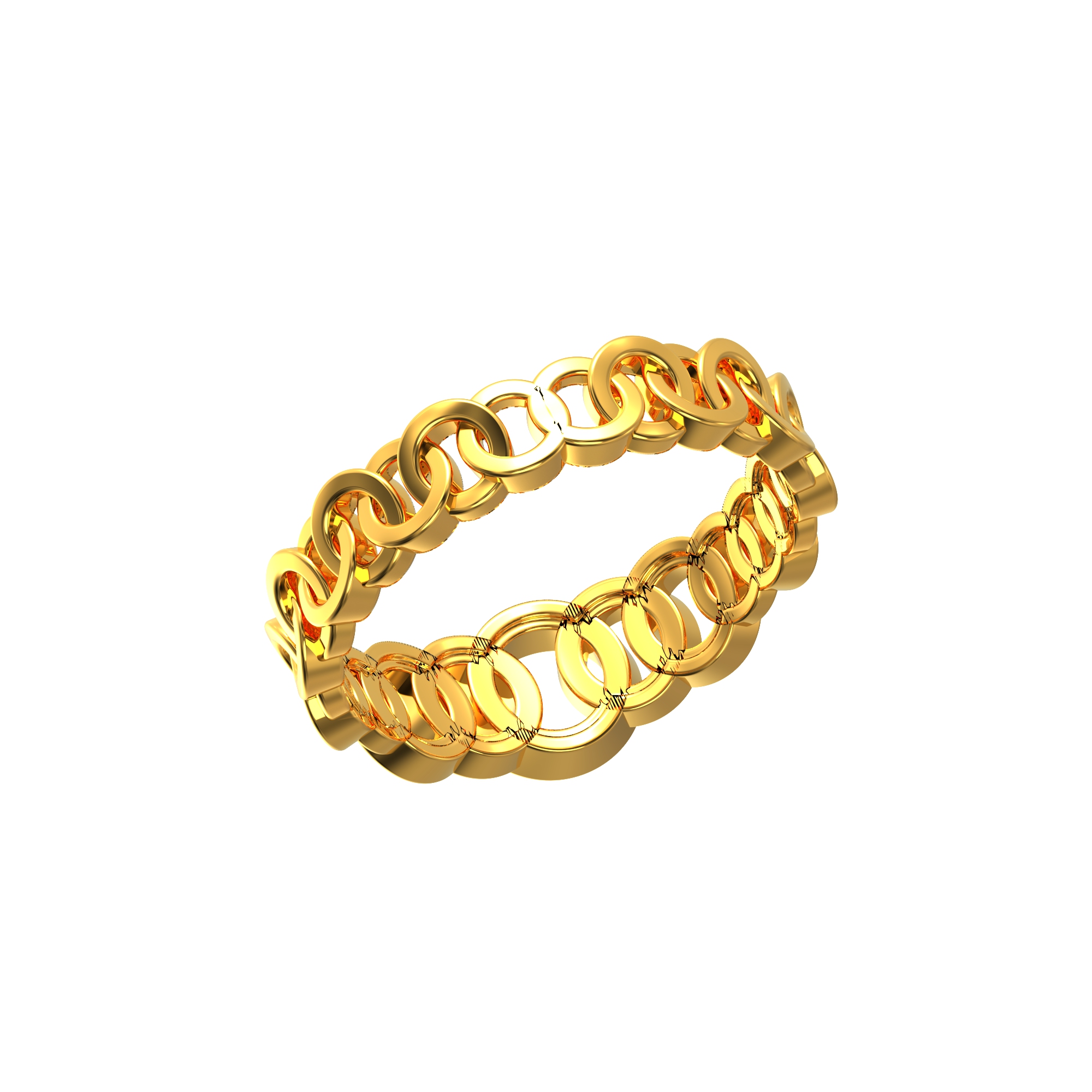 Geometric Round Gold Ring