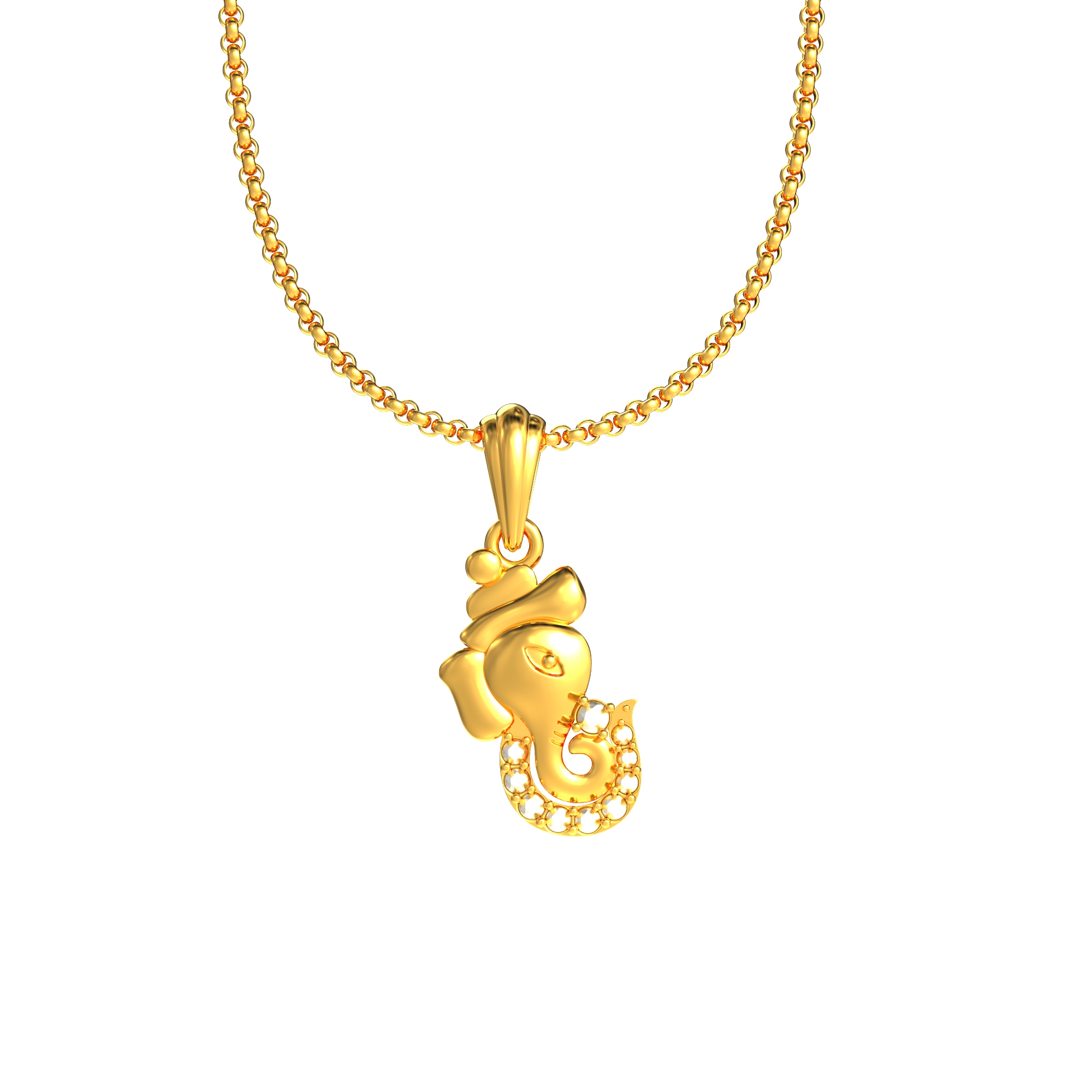 Gold Vinayagar Stone Pendants Online