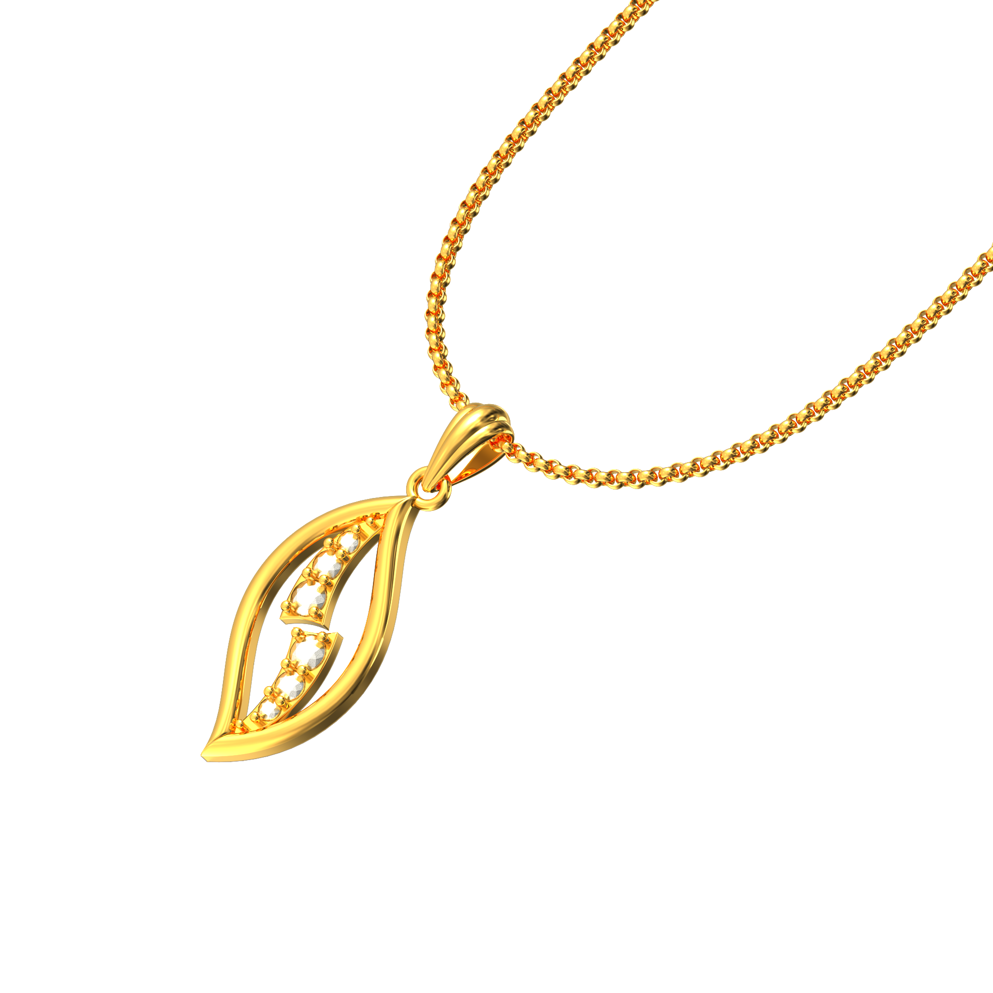 Leaf Design Gold Pendant