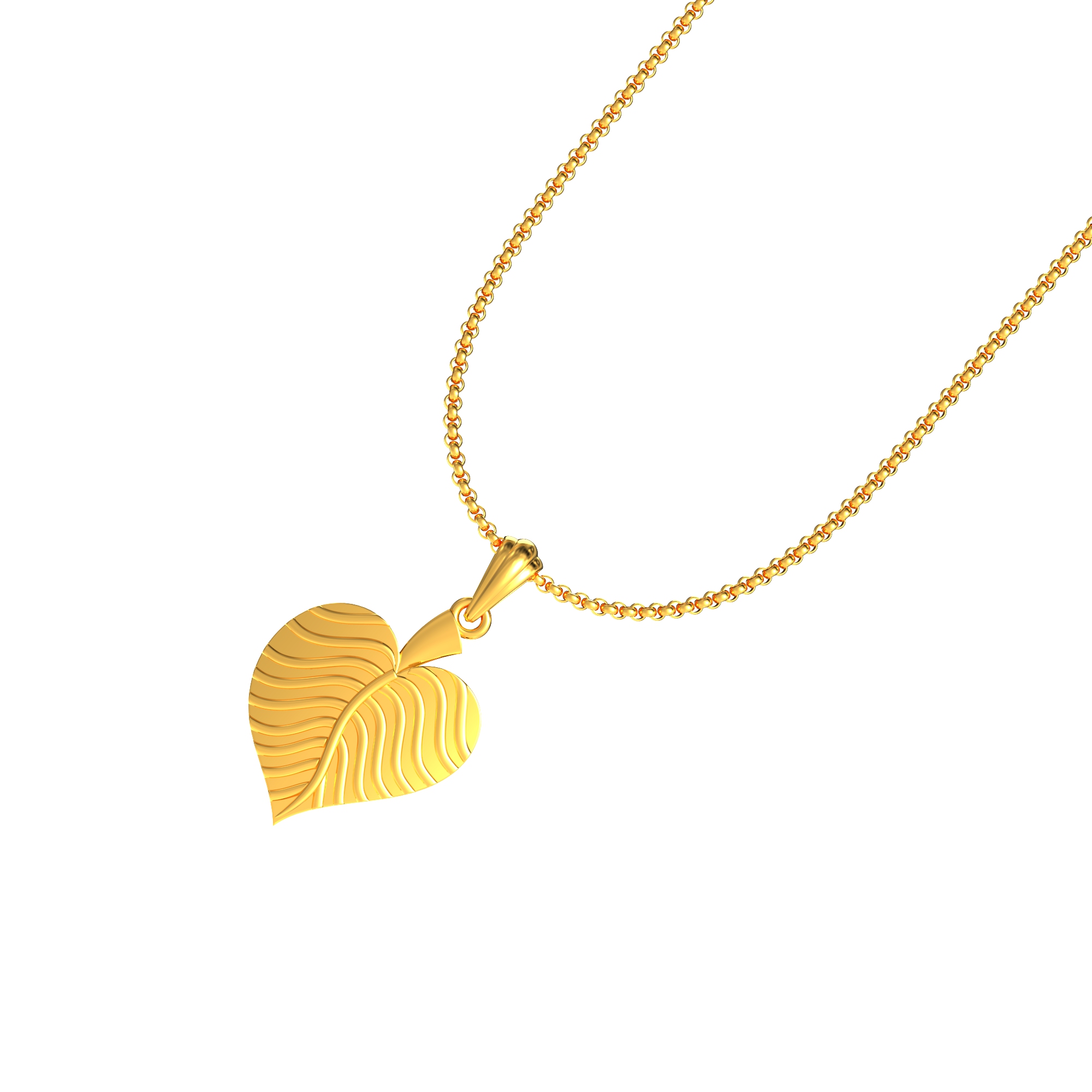 Leaf Design Gold Pendant Online