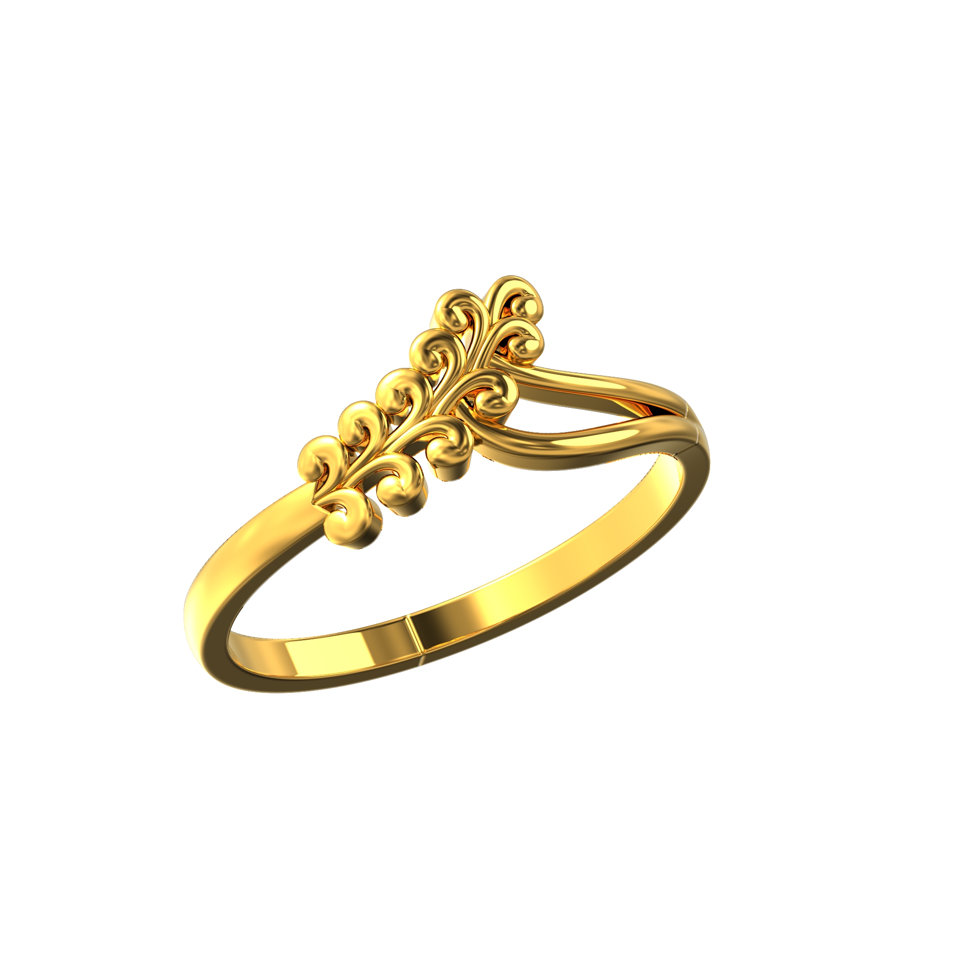 14k Gold Ribbed Gold Solitaire Diamond Ring – FERKOS FJ