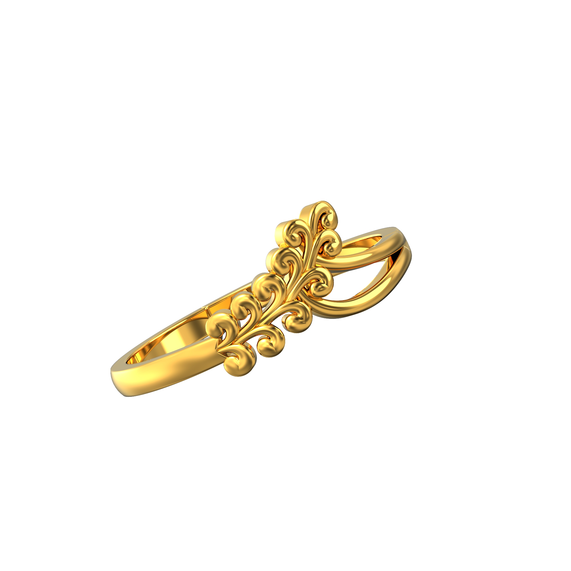 Plain Floral Design Gold Ring 02-03 - SPE Gold,Chennai