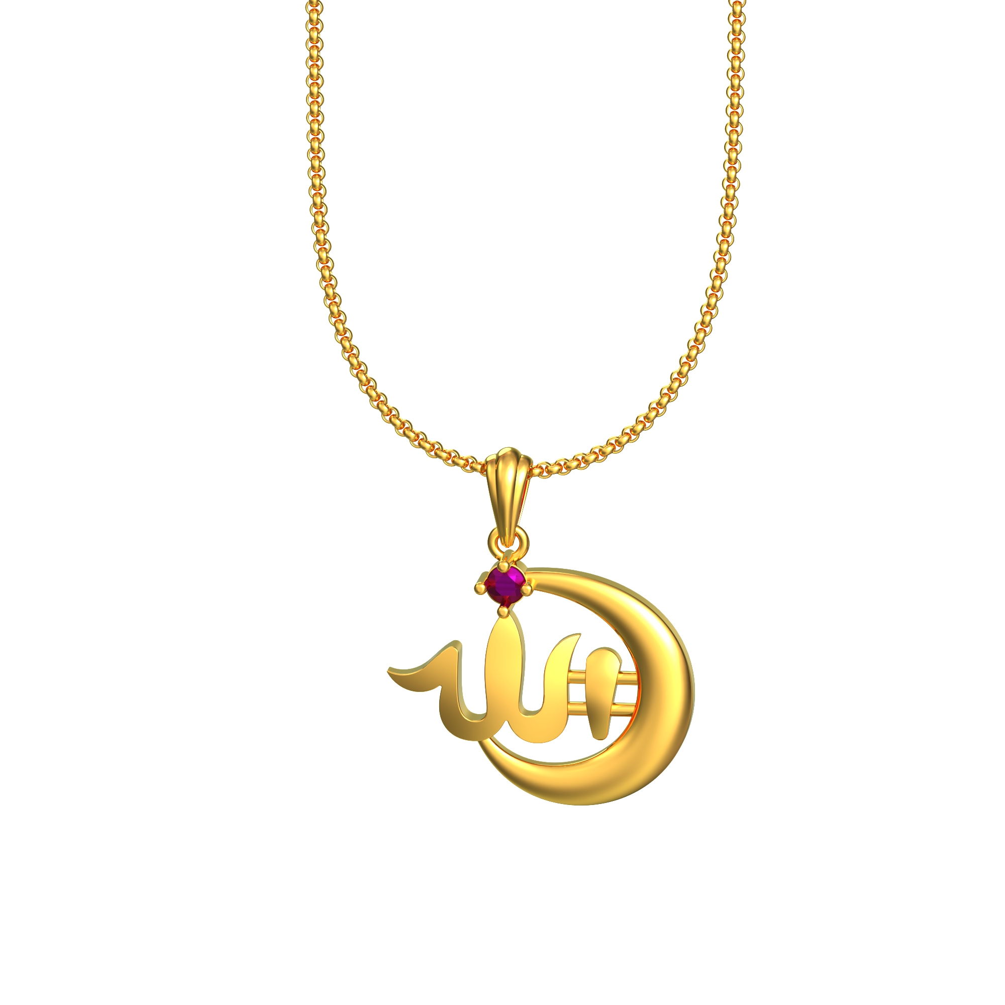 Muslim Arabic Letter Gold Pendant
