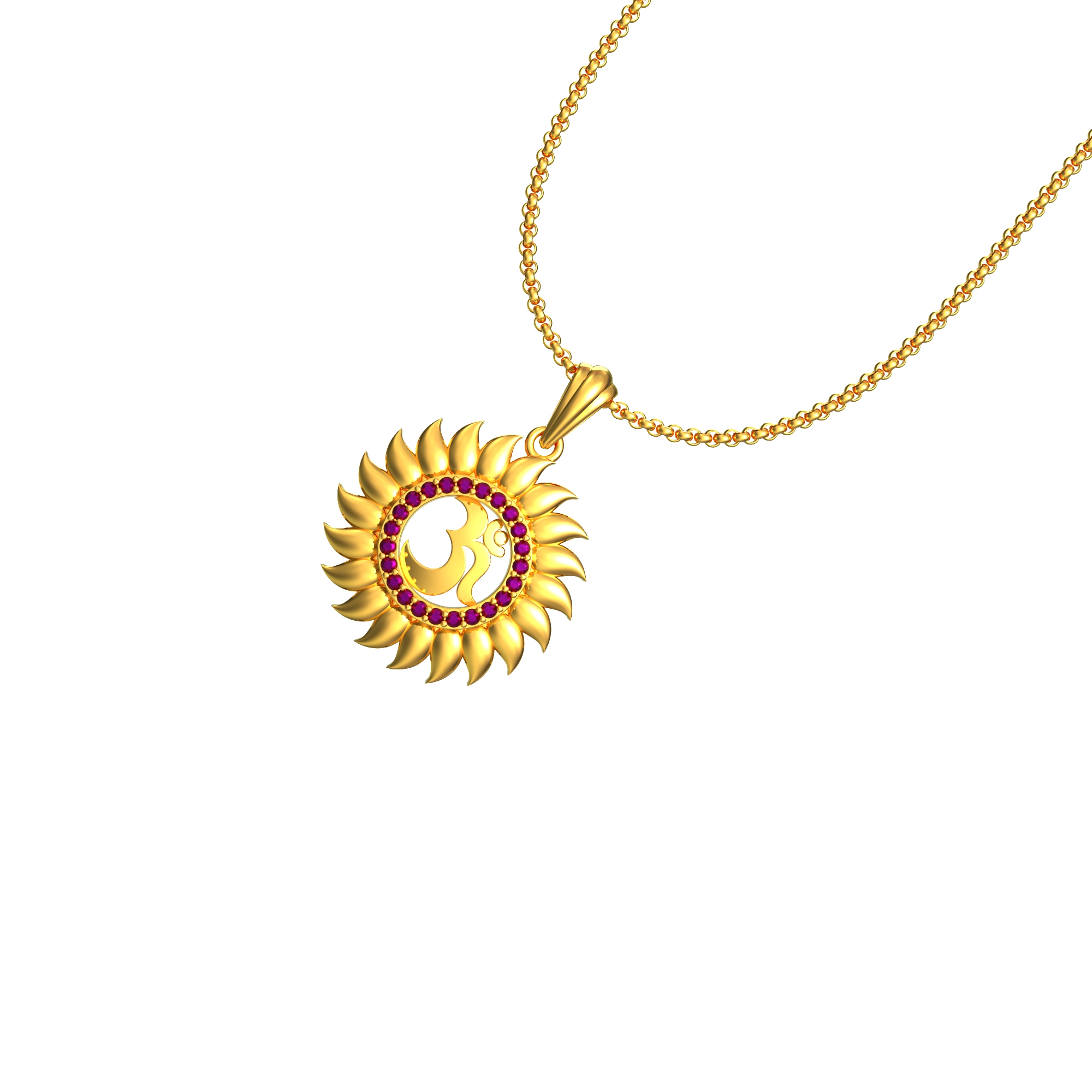 Om Surya Gold Pendant