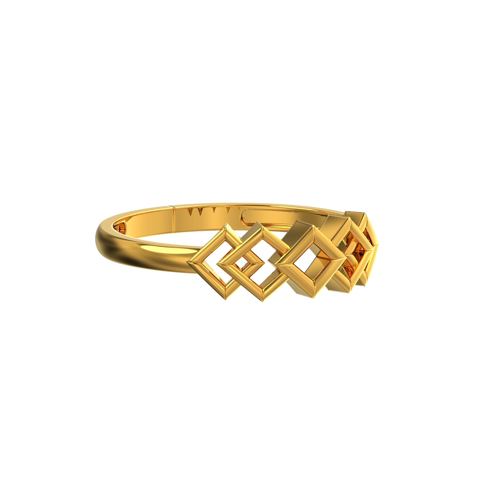 Rectangle Gold Male Ring