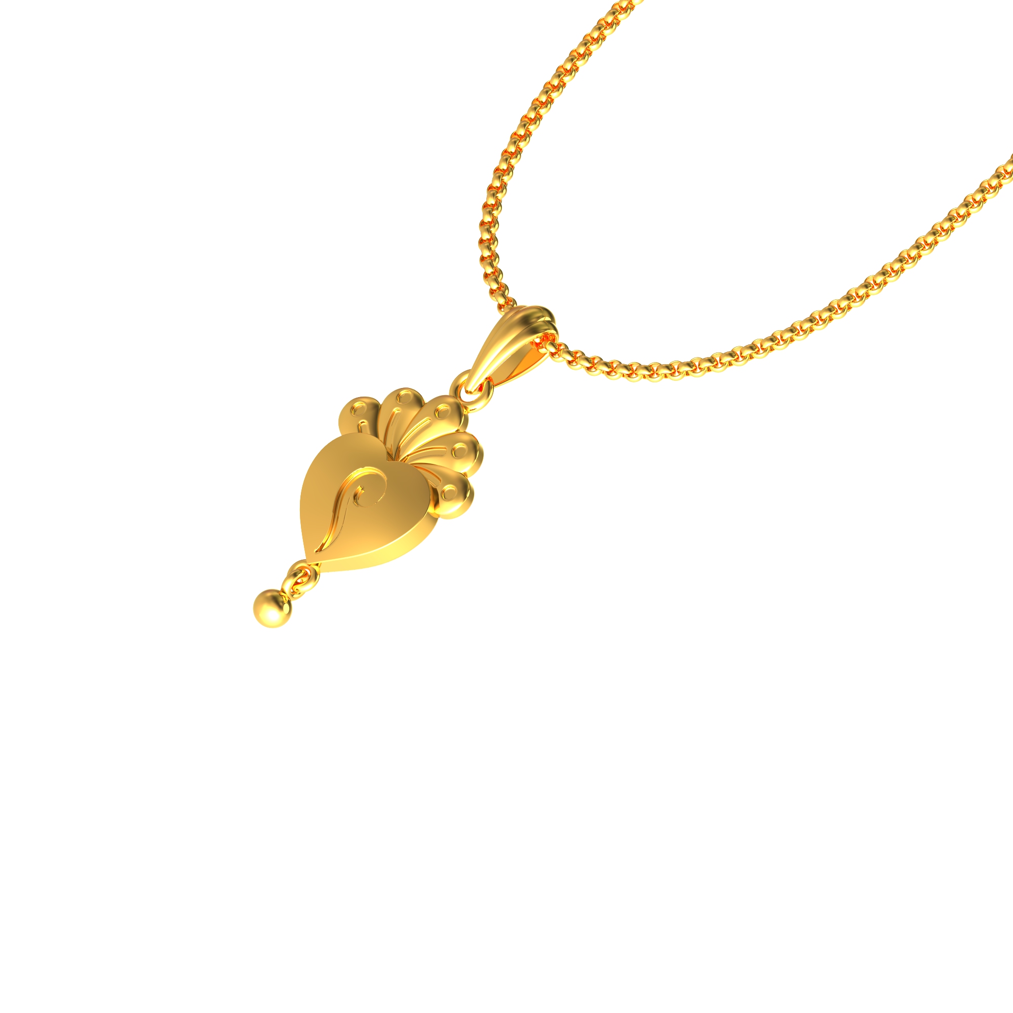 Traditional Heart Shaped Gold Pendant Online