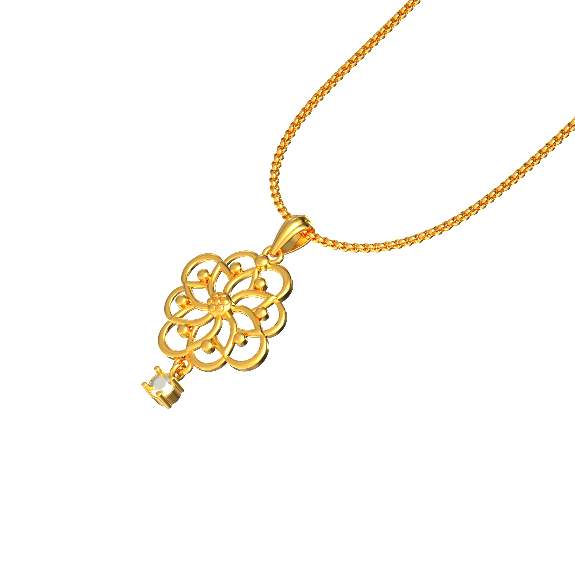 Trendy Floral Gold Pendant