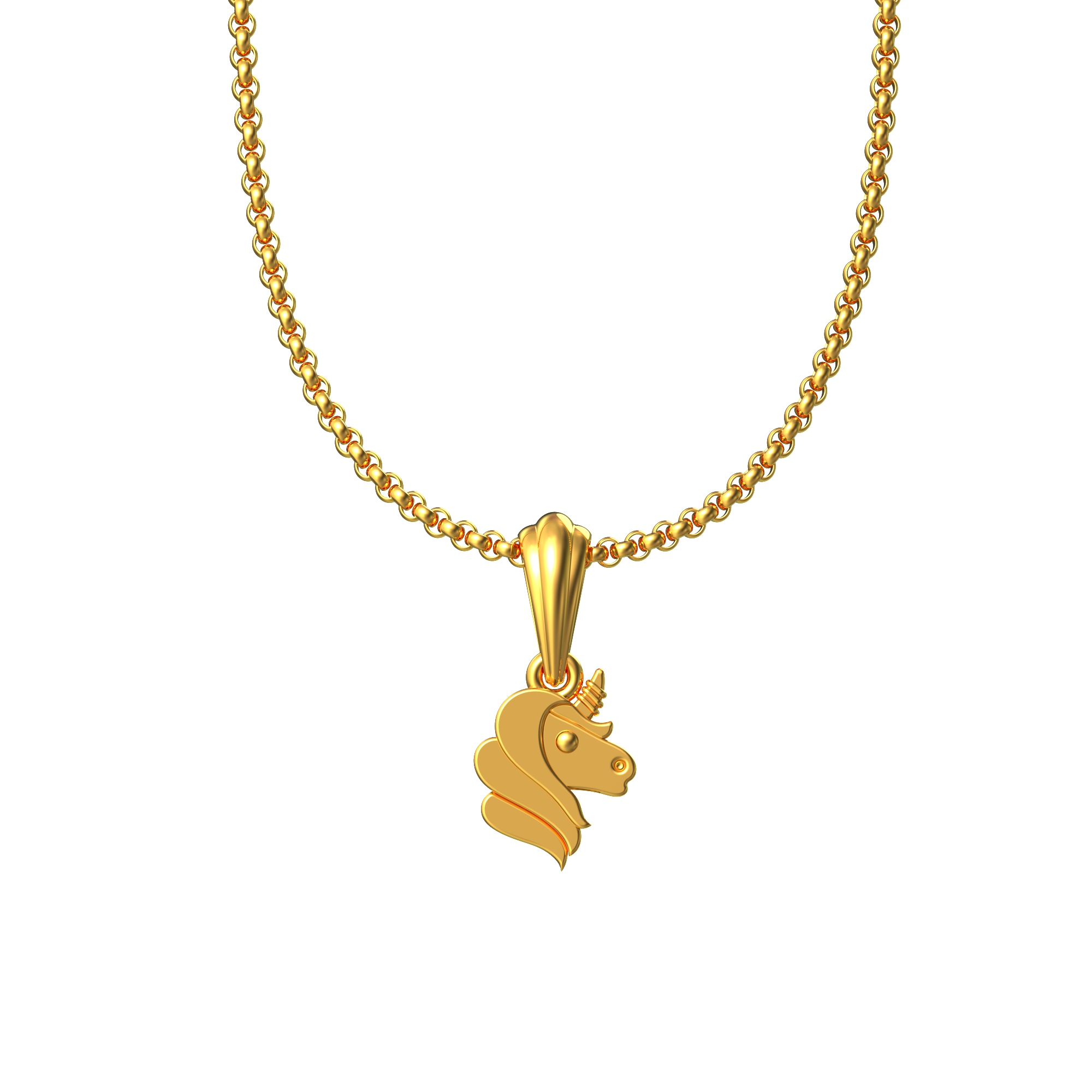 Unicorn Charm Horse Gold Pendant