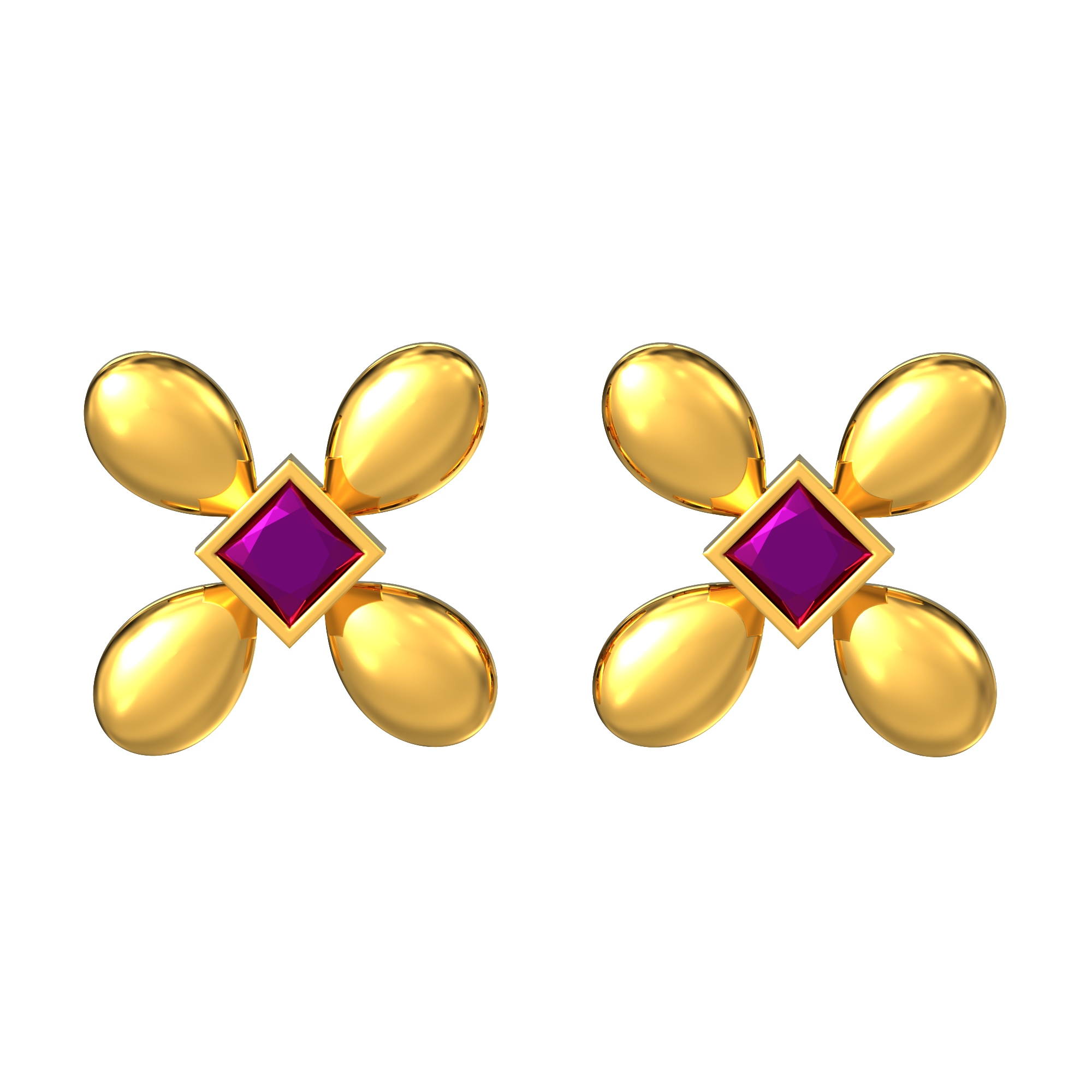 SPE Gold - Flower Gold Plated Stud Earrings - Poonamallee