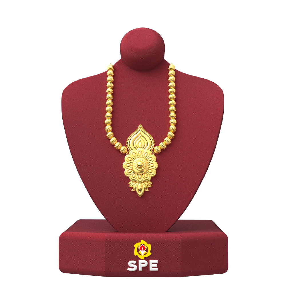 Light Weight Floral Design Gold Pendant Poonamallee