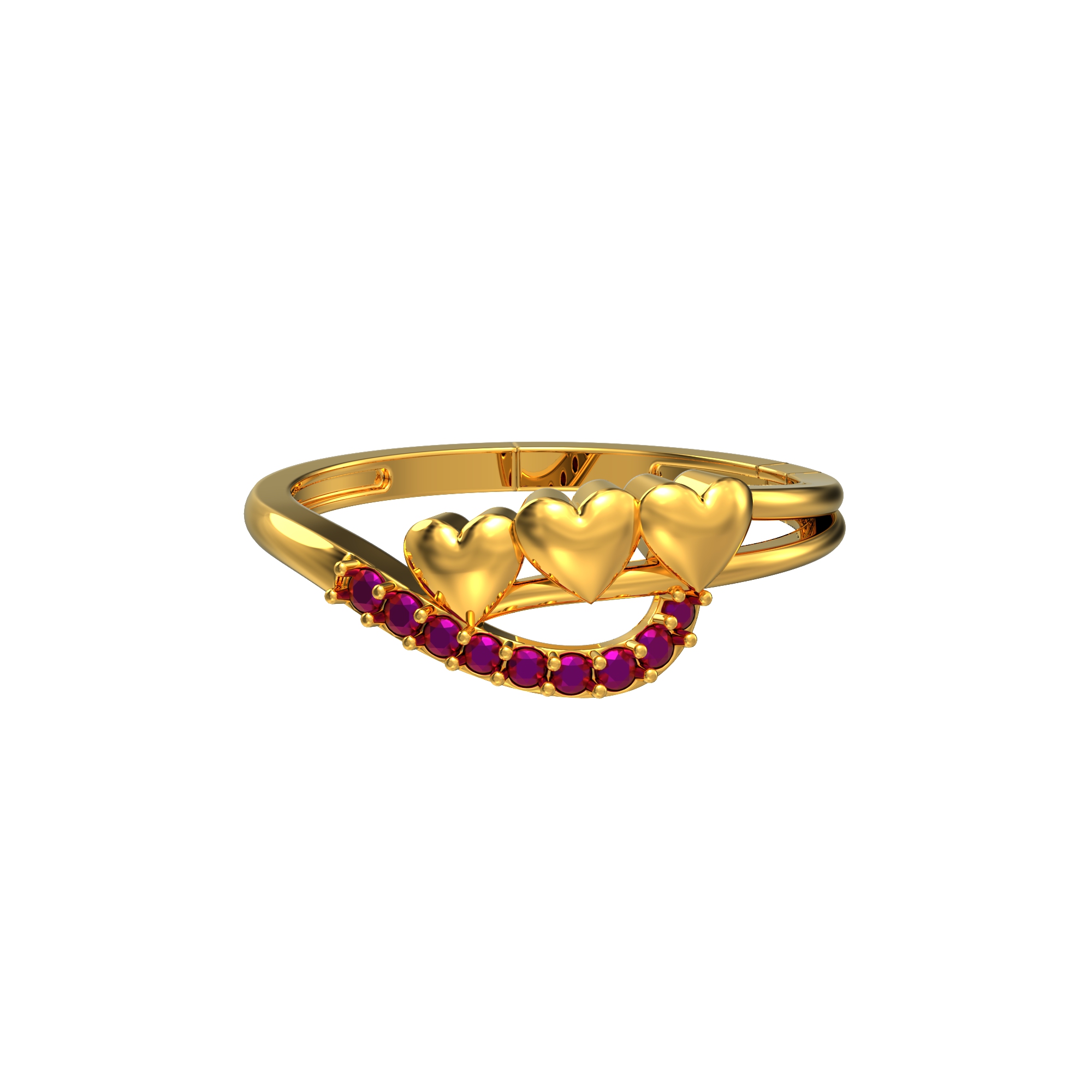 Multi Heart Stone Gold Ring Online