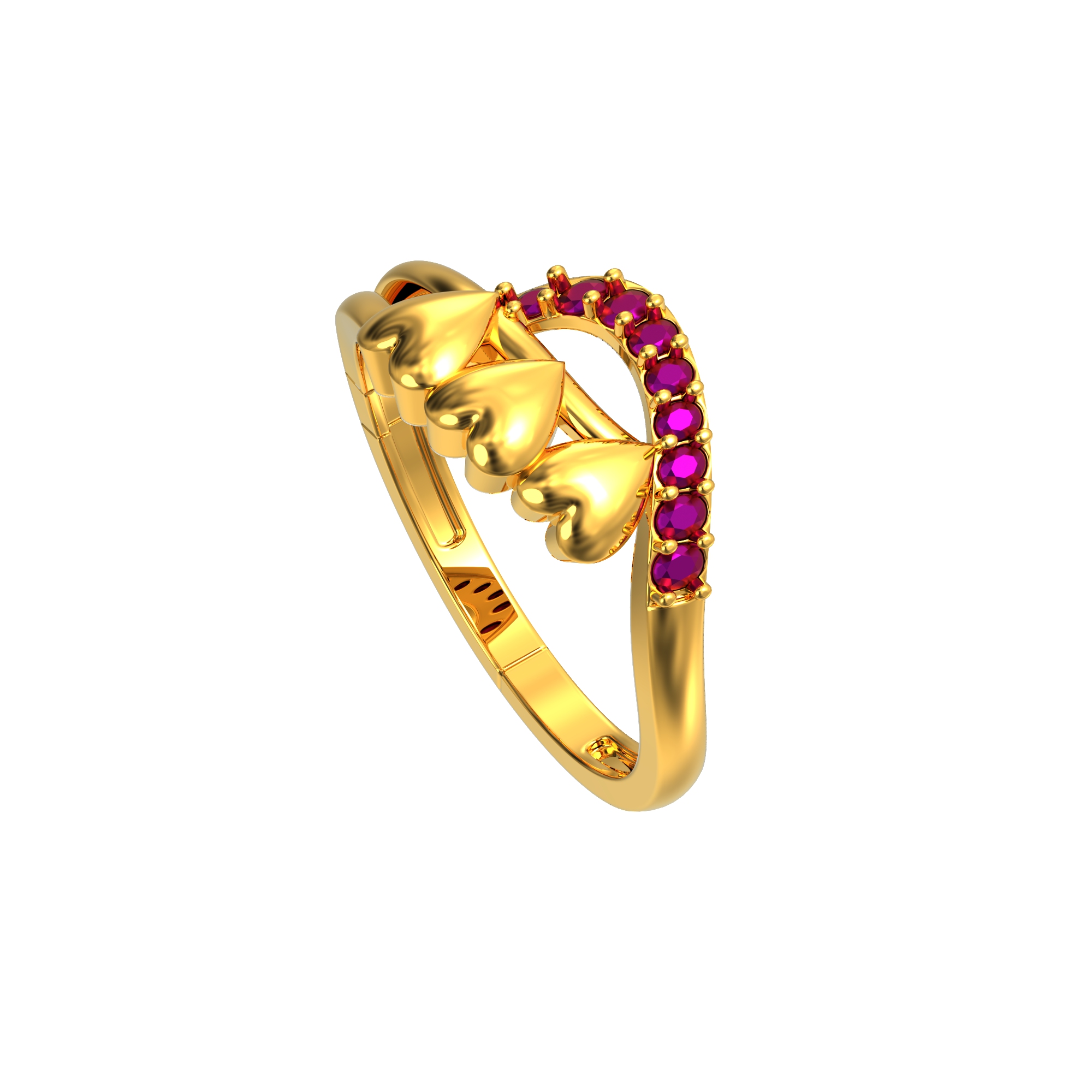 Multi Heart Stone Gold Ring Poonamallee